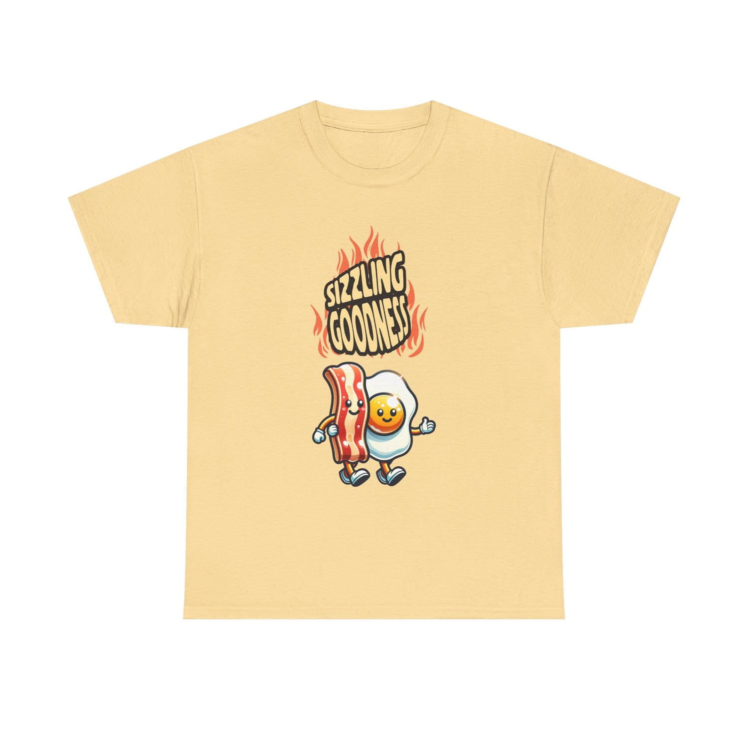 Sizzling Goodness Breakfast Tee — Funny Bacon &amp; Egg Graphic T-Shirt