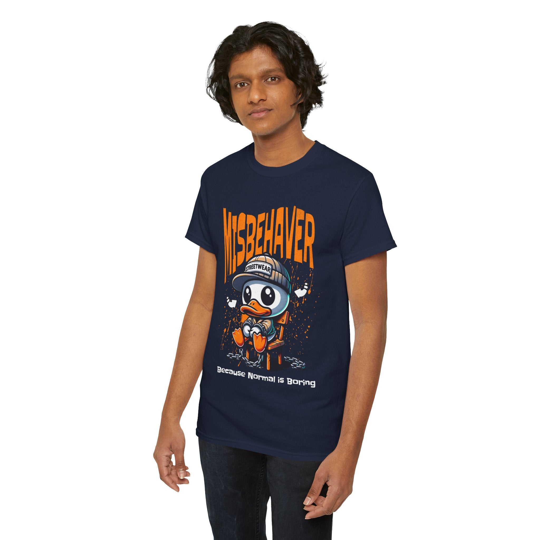 Misbehaver Duck T-Shirt — "Because Normal Is Boring" Graphic Tee