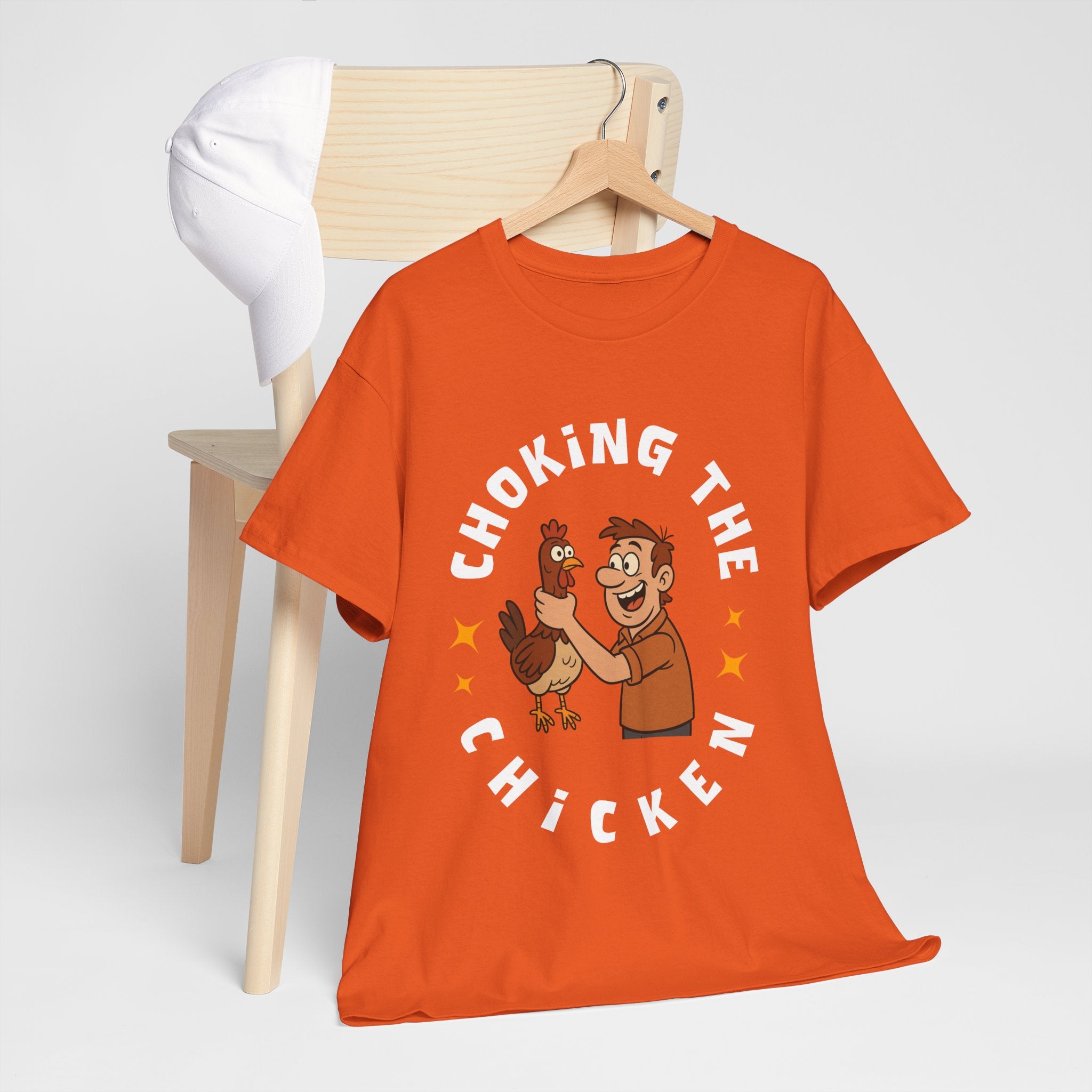 Choking the Chicken T-Shirt — Funny Retro Chicken Holding Graphic Tee