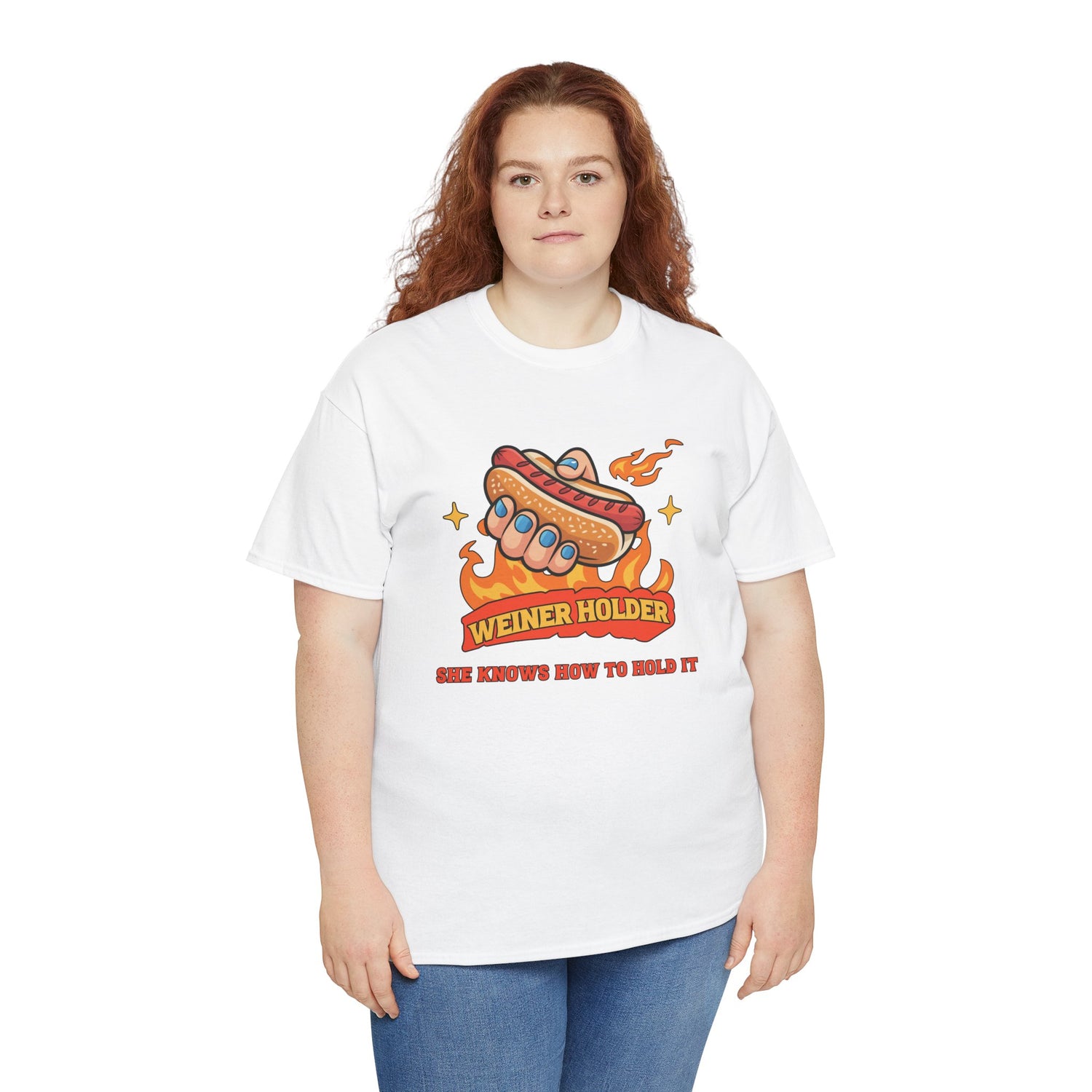 Funny Hot Dog T-Shirt — Weiner Holder Adult-Themed Tee