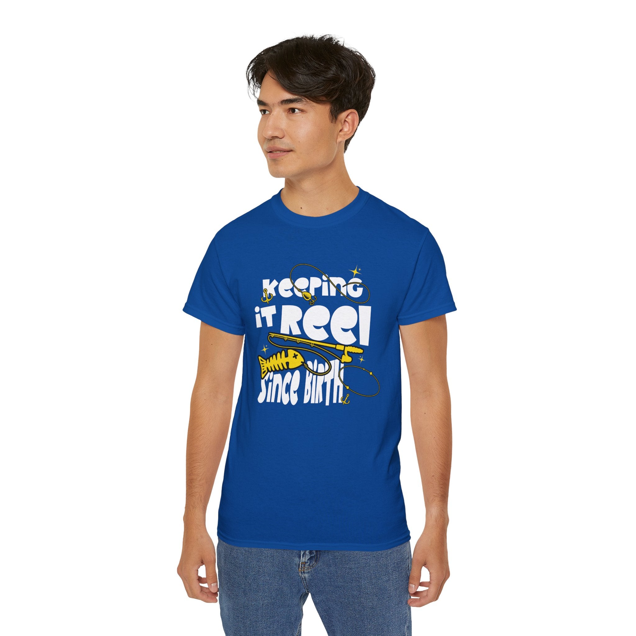 Keeping It Reel Since Birth Tee Cotton Fishing T-Shirt