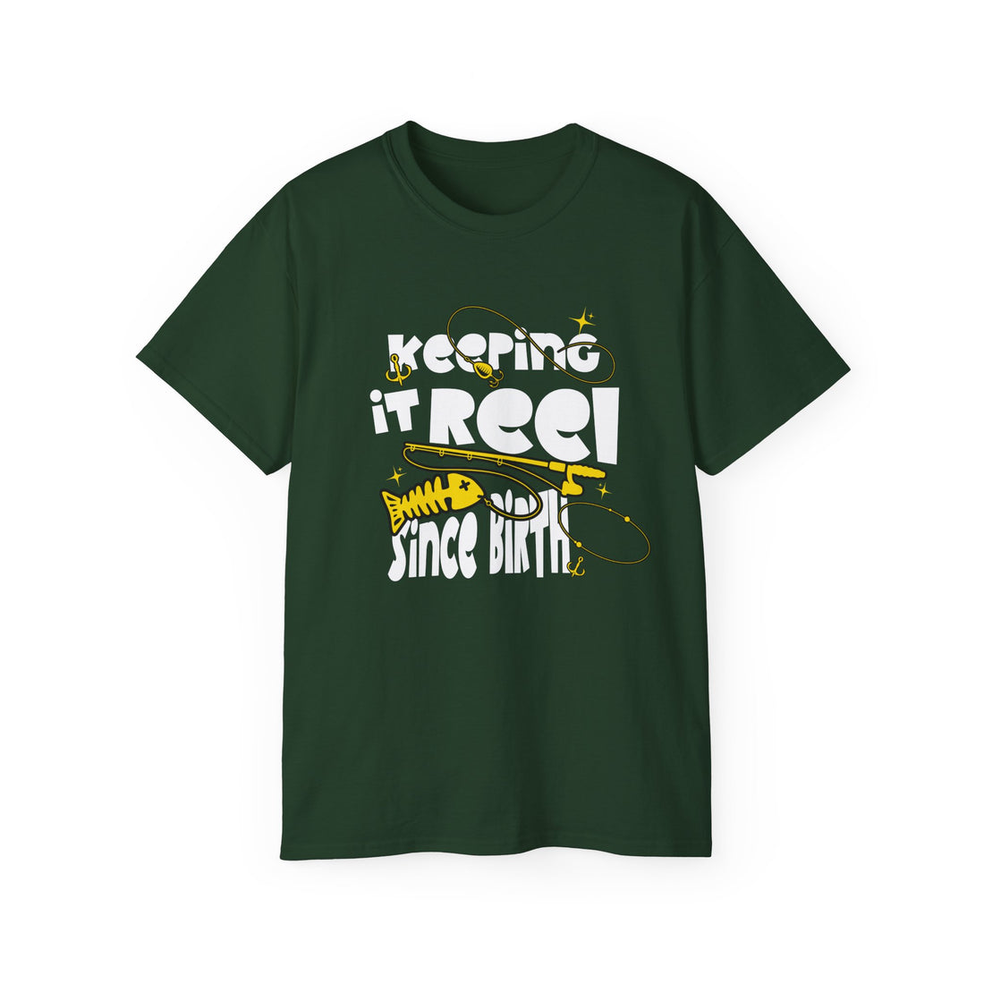 Keeping It Reel Since Birth Tee Cotton Fishing T-Shirt