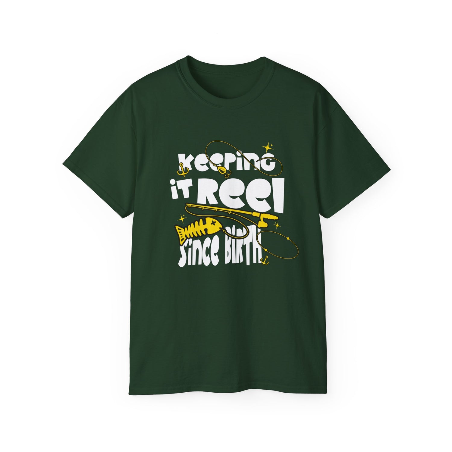 Keeping It Reel Since Birth Tee Cotton Fishing T-Shirt