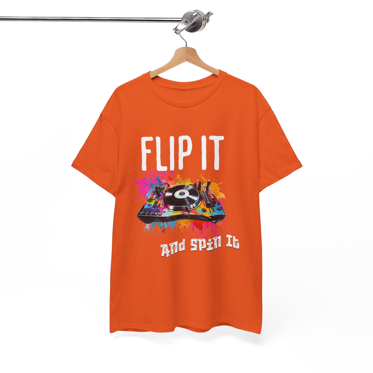 Flip &amp; Spin the Record Unisex Heavy Cotton Tee