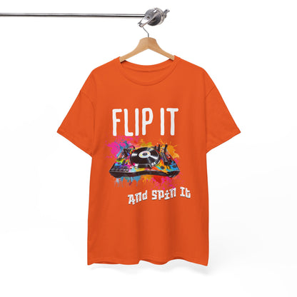 Flip &amp; Spin the Record Unisex Heavy Cotton Tee