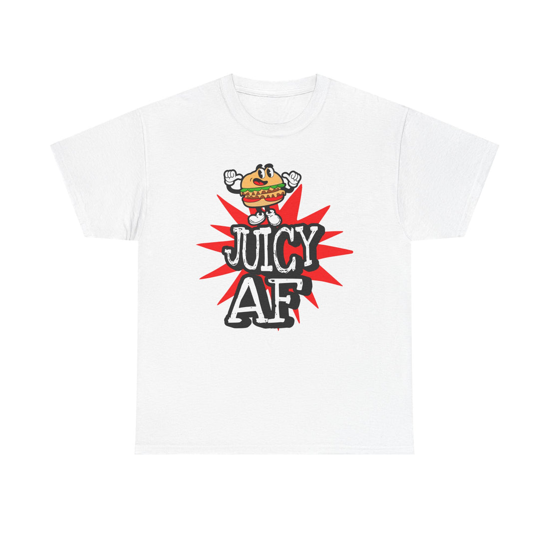 Juicy AF T-Shirt — Retro Cartoon Burger Graphic Tee