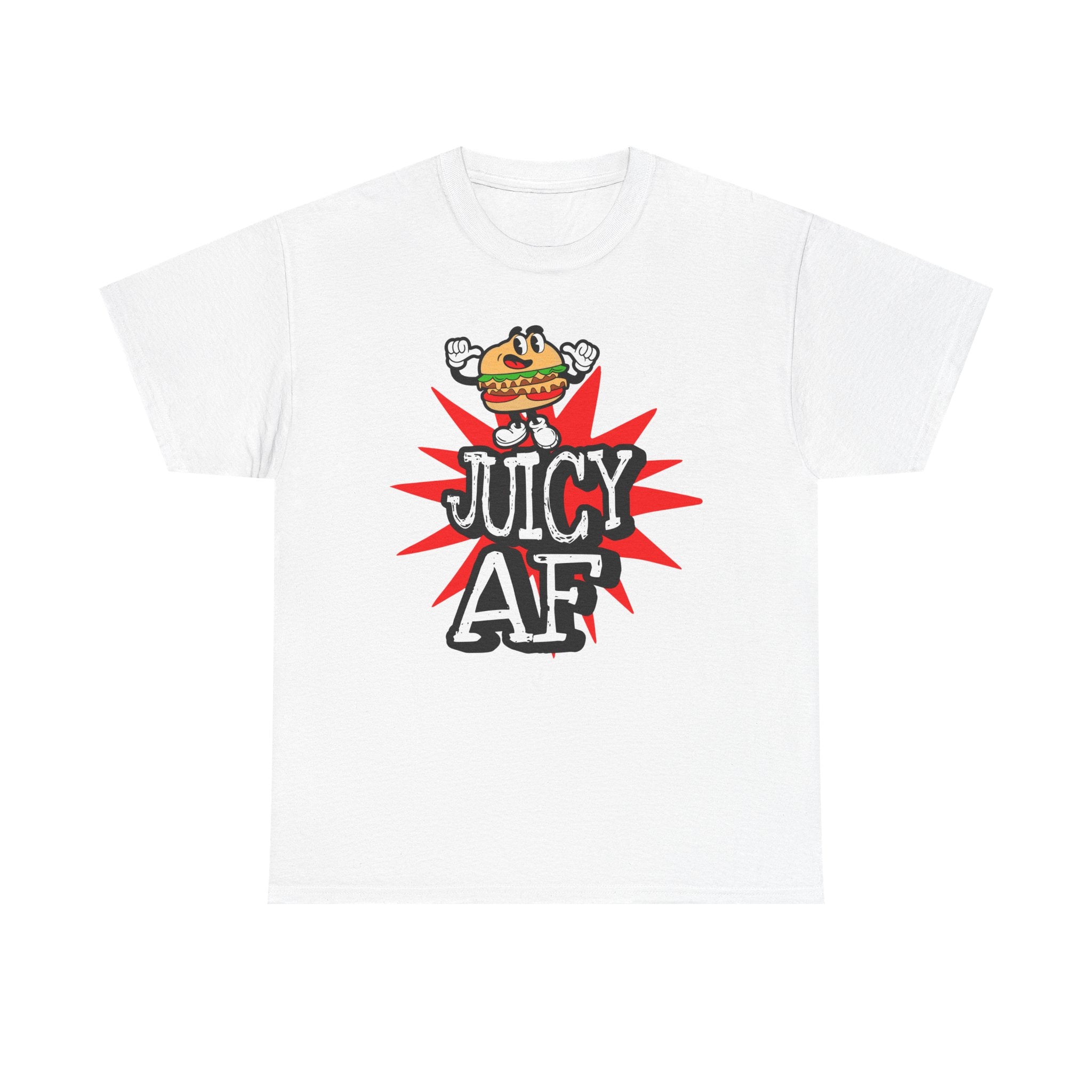 Juicy AF T-Shirt — Retro Cartoon Burger Graphic Tee