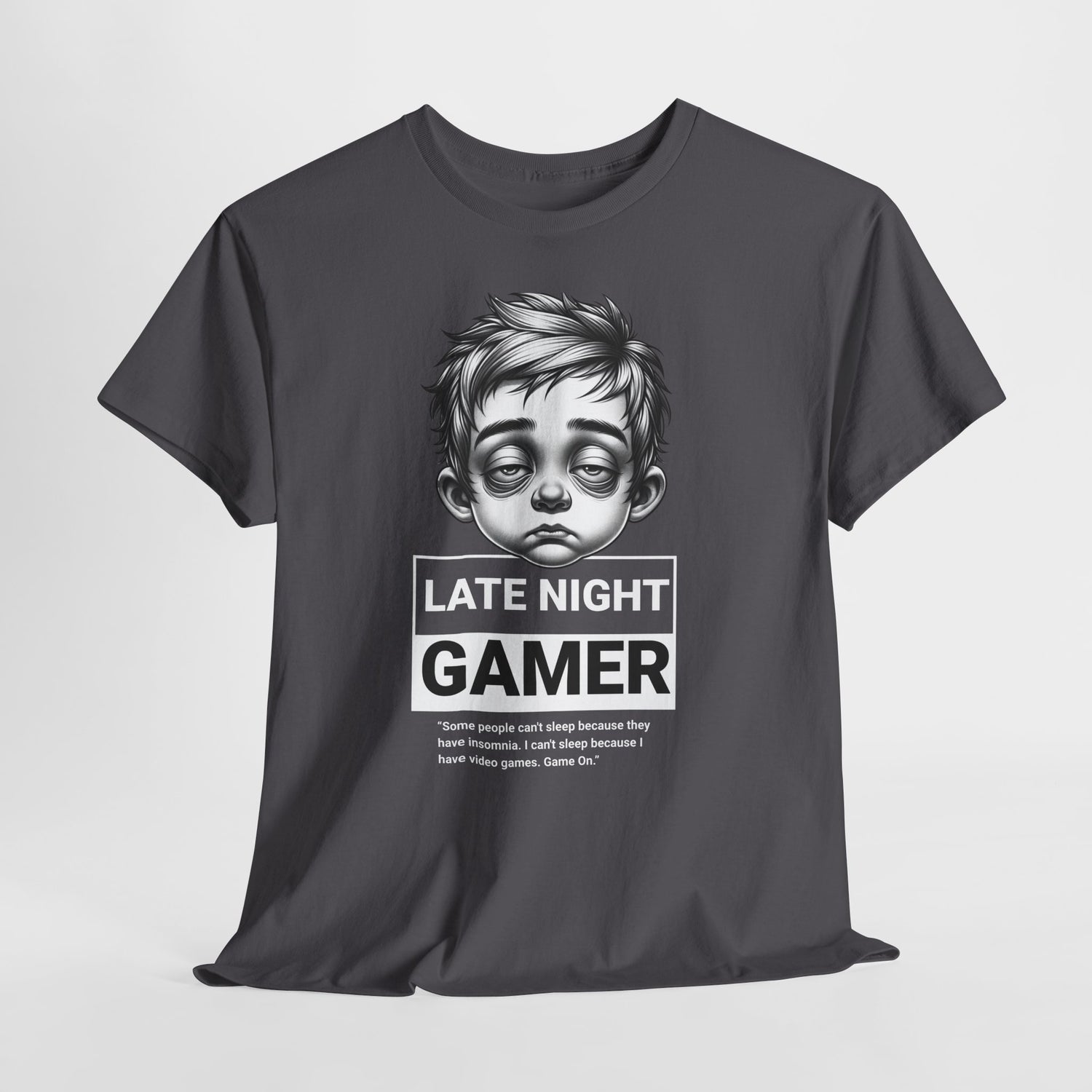 Late Night Gamer T-Shirt — Funny Sleepy Gamer Graphic Tee