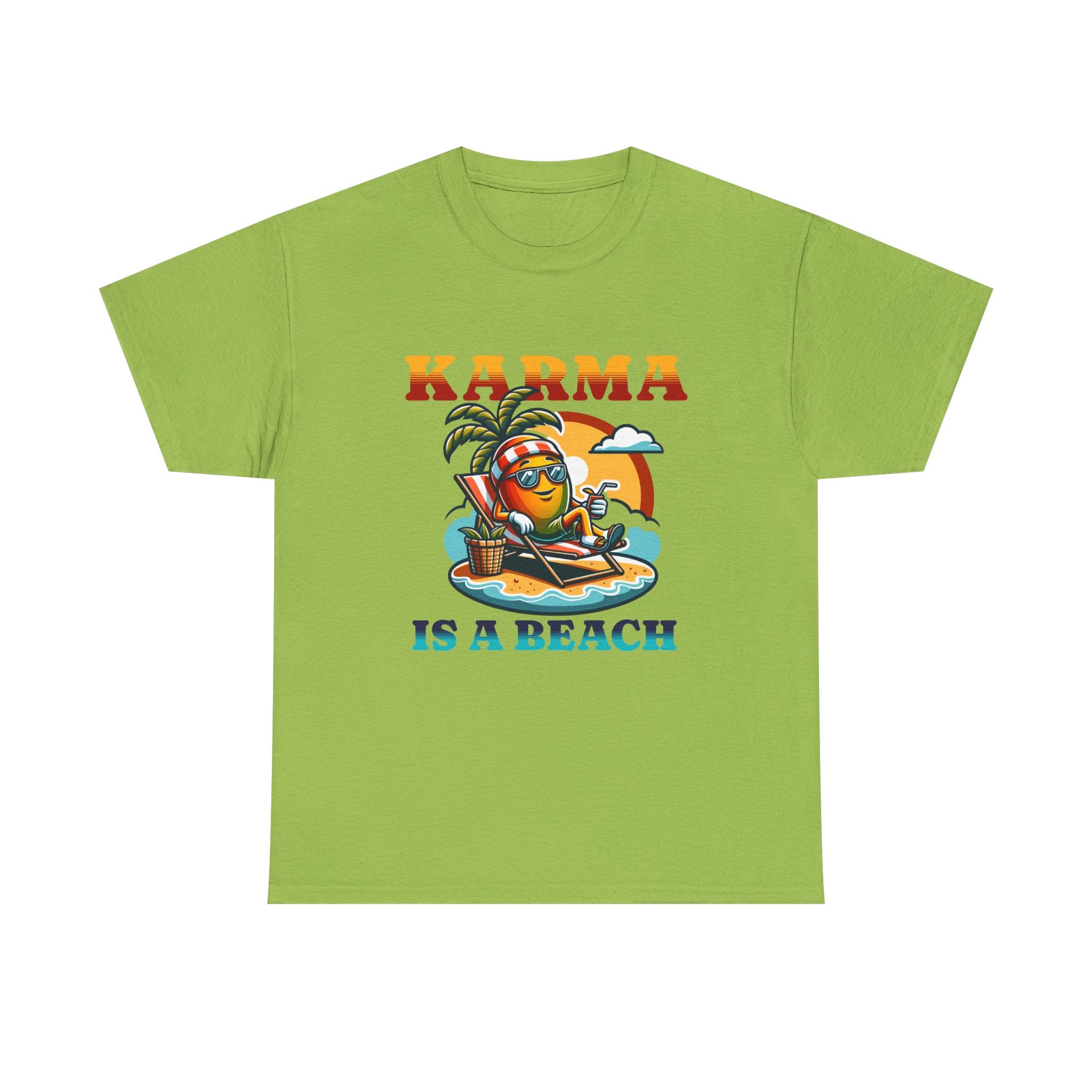 "Karma Is a Beach" Retro Tropical Tee