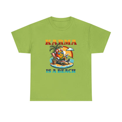 "Karma Is a Beach" Retro Tropical Tee