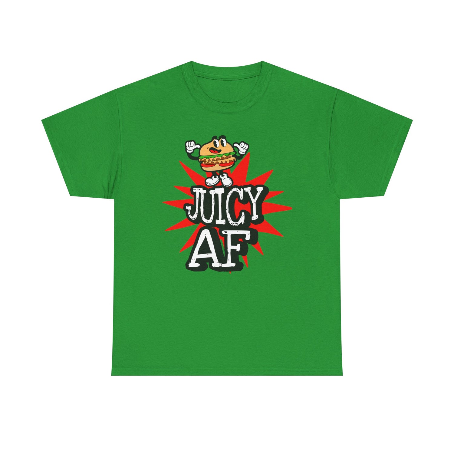 Juicy AF T-Shirt — Retro Cartoon Burger Graphic Tee