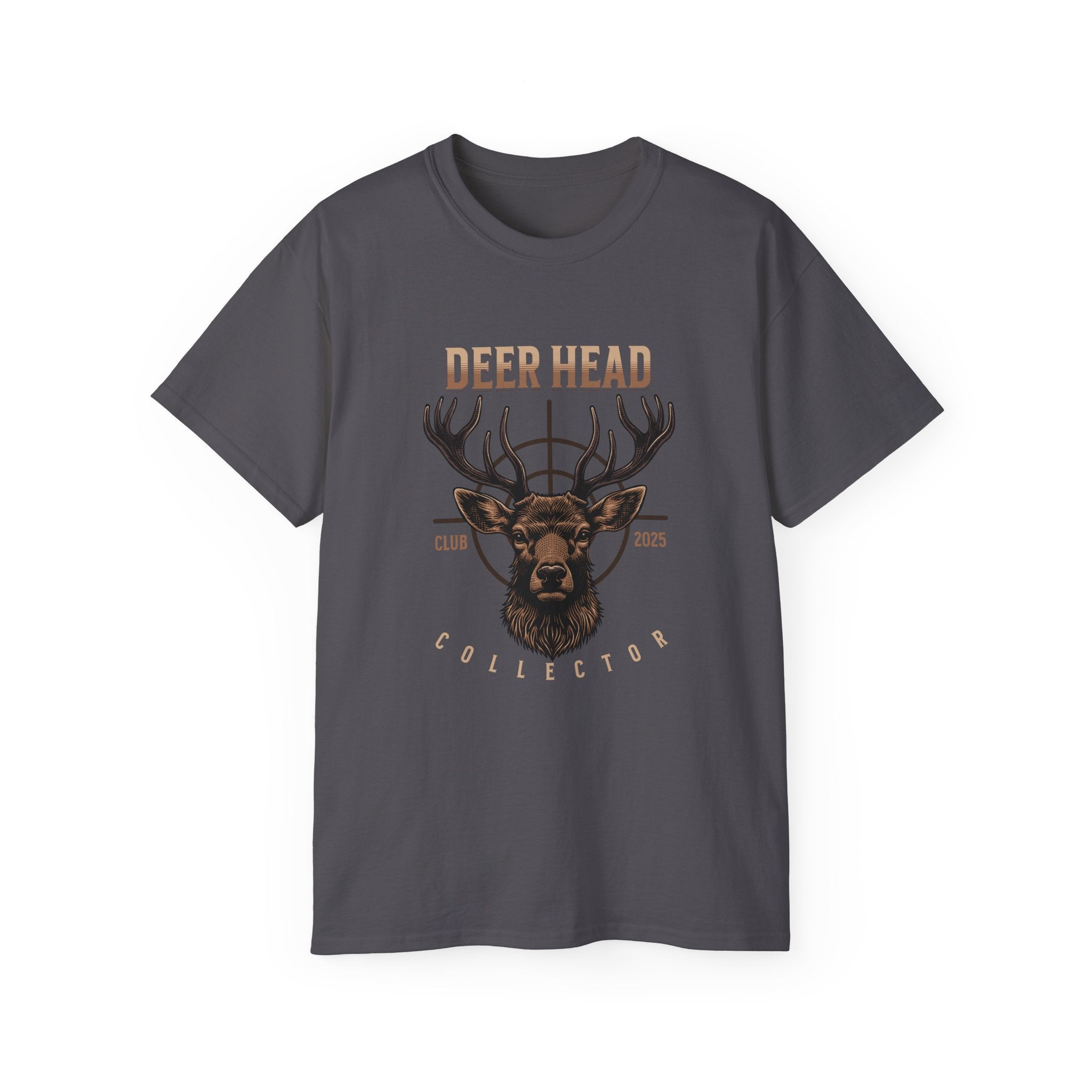 Deer Head Collector Cotton Hunting Tee - Gray