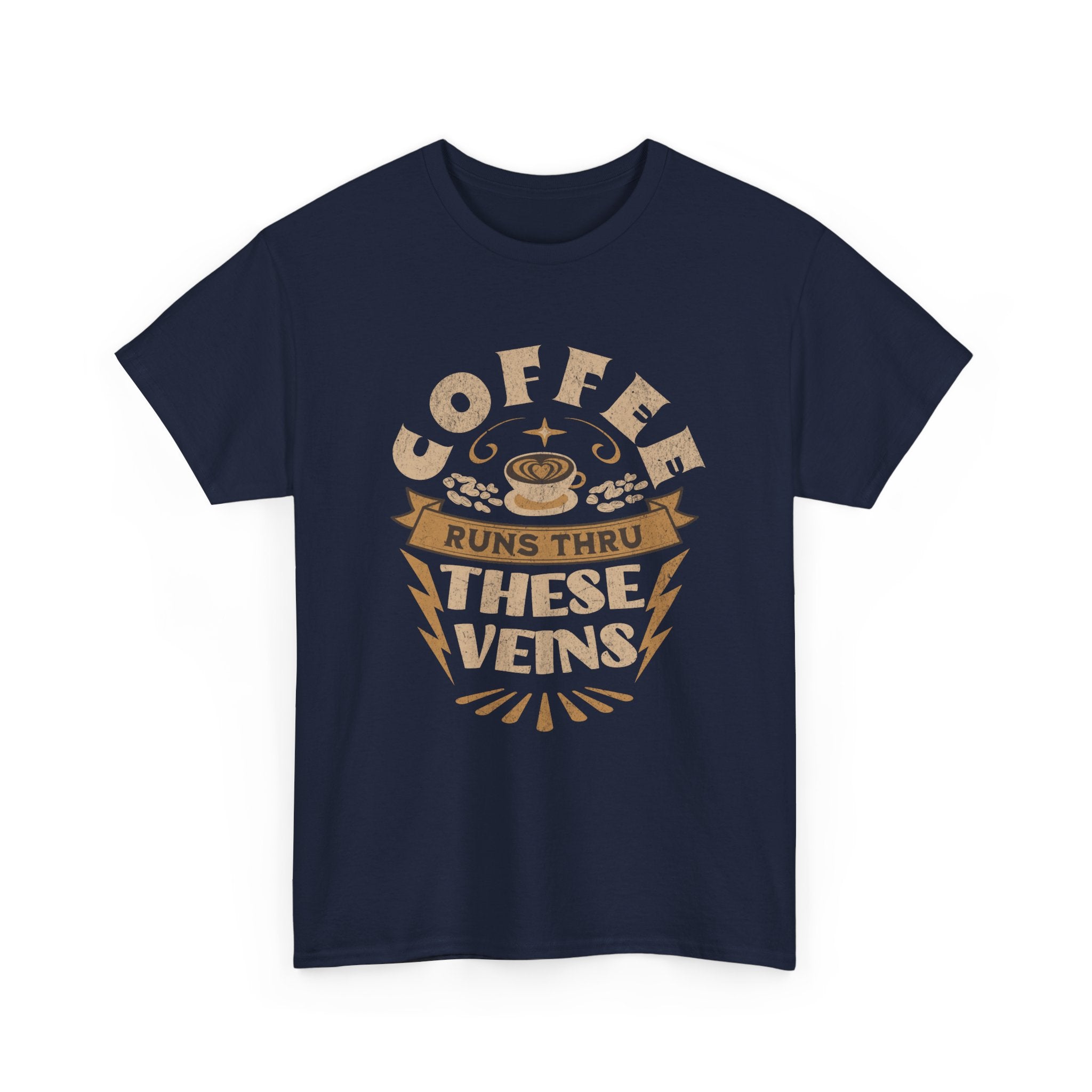 Coffee Runs Through These Veins – Funny Coffee Lover T-Shirt