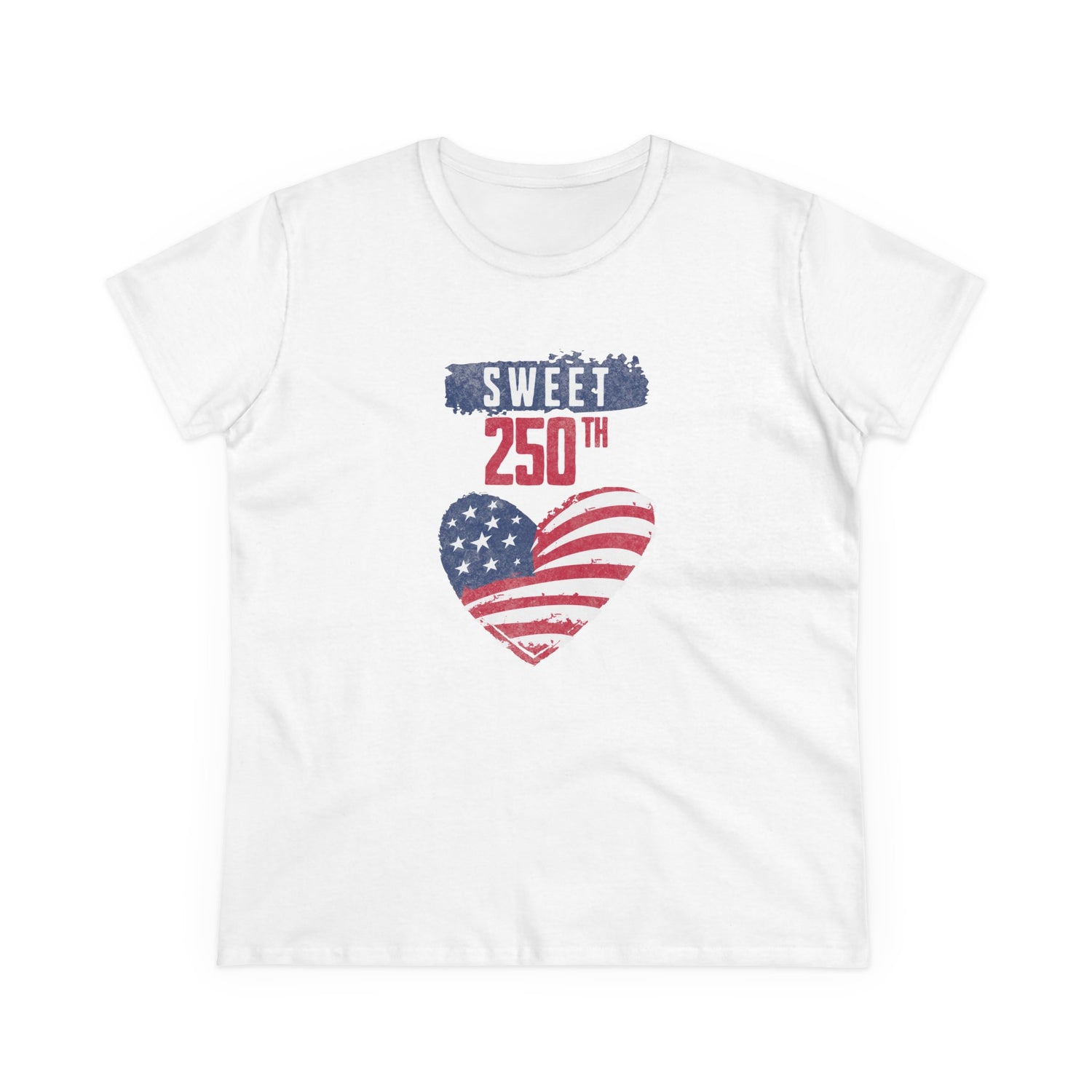 Sweet 250th American Flag Heart T‑Shirt