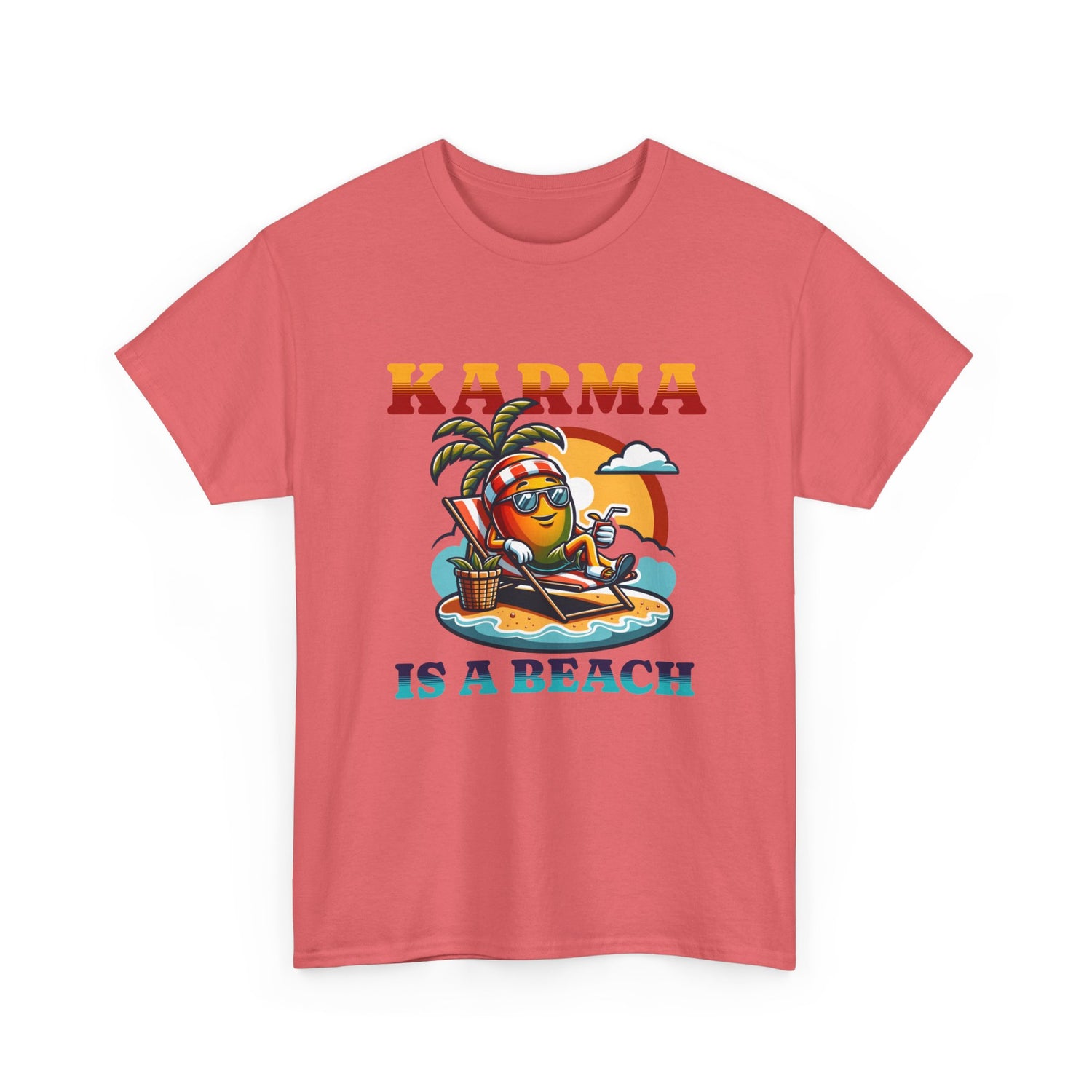 "Karma Is a Beach" Retro Tropical Tee