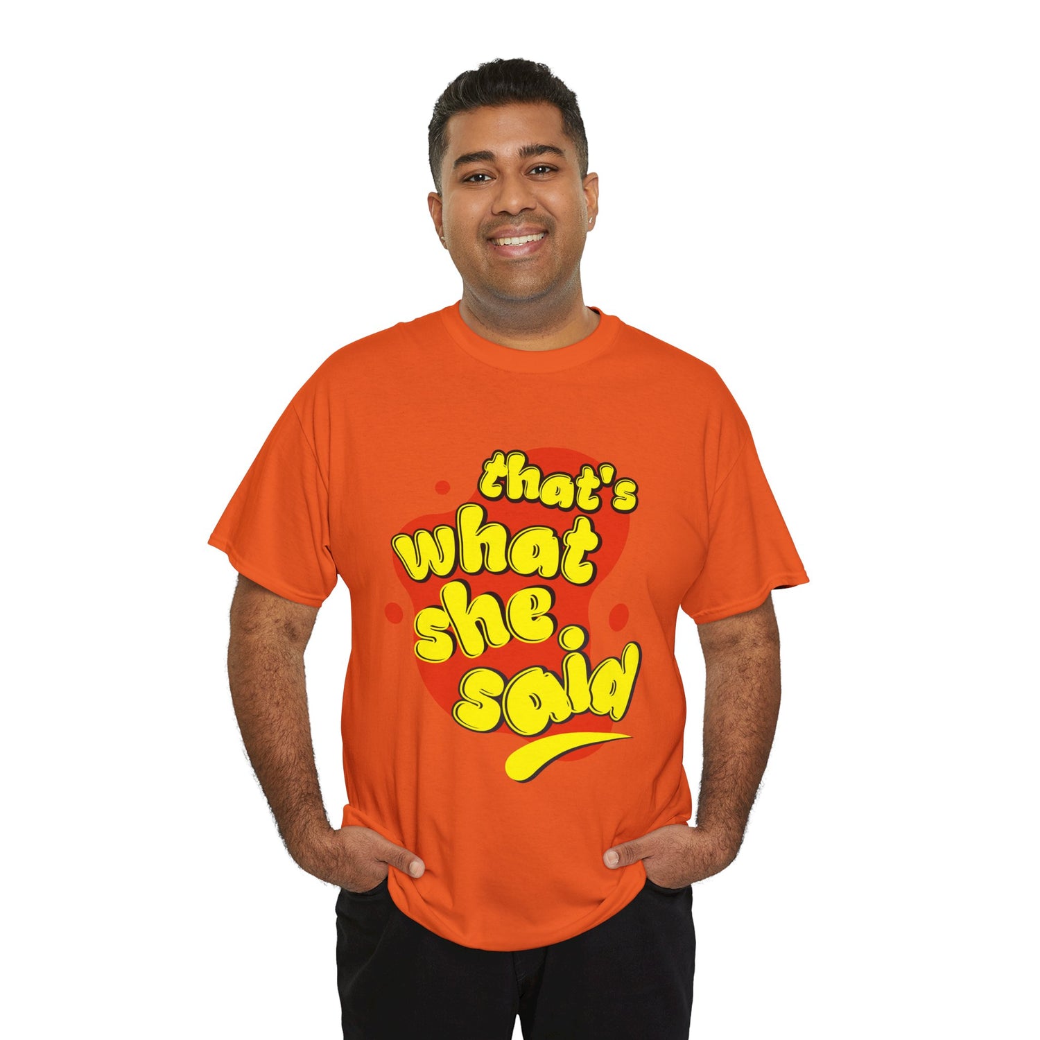 That’s What She Said T-Shirt — Retro Yellow &amp; Red Graphic Tee