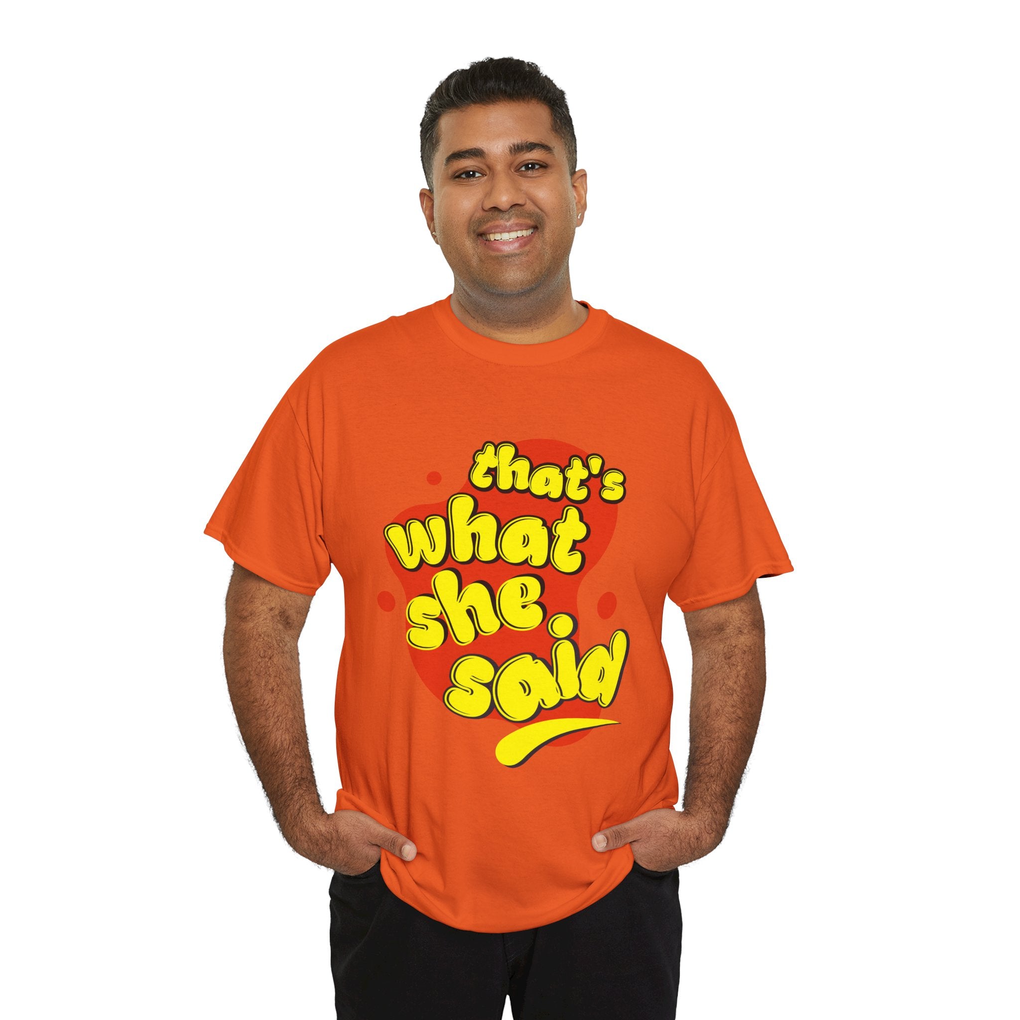 That’s What She Said T-Shirt — Retro Yellow &amp; Red Graphic Tee