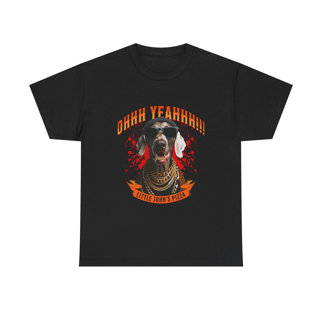 Little Johns Pizza Lover Unisex Tee, Ohhh Yeahhh Graphic Tee, Funny Dog T-Shirt, Food Lover Gift, Unisex Cotton Shirt