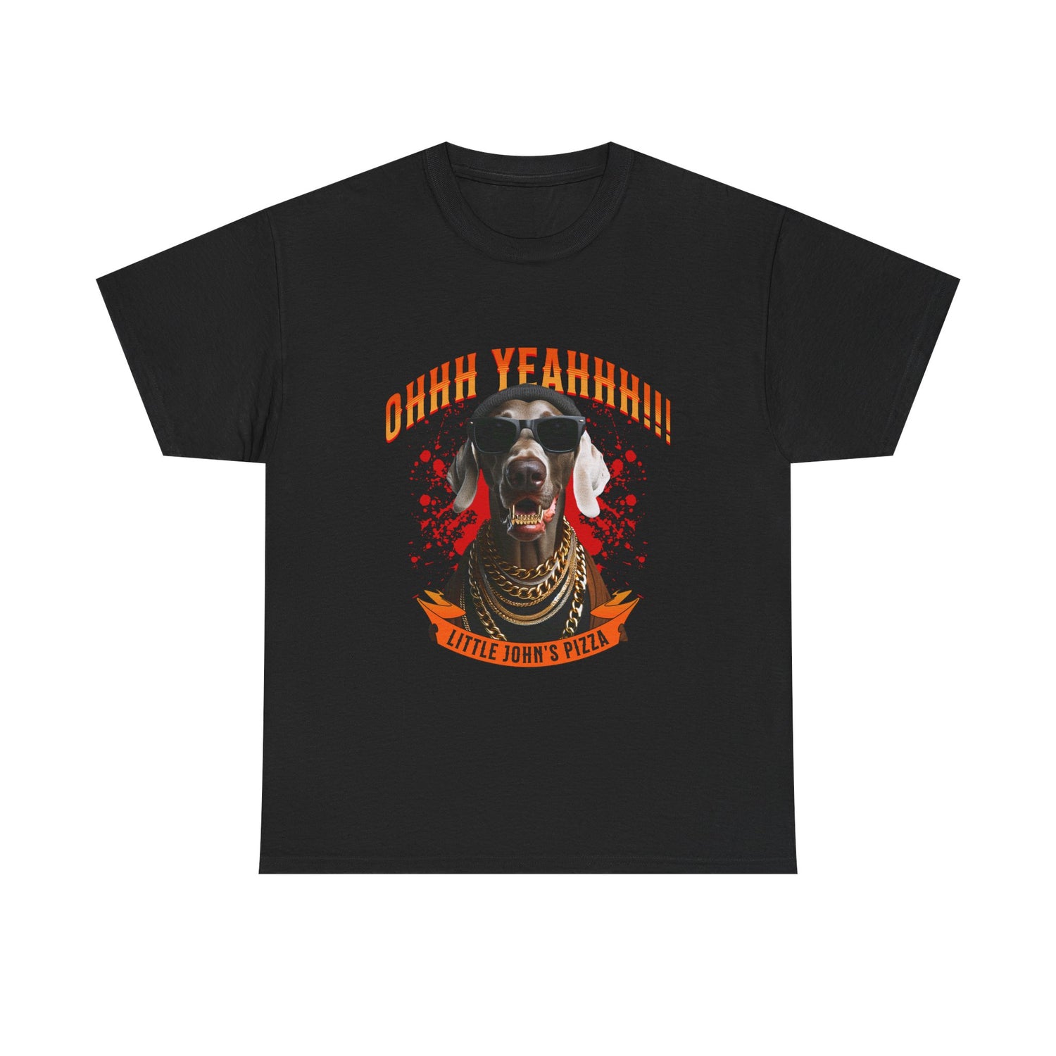 Little Johns Pizza Lover Unisex Tee, Ohhh Yeahhh Graphic Tee, Funny Dog T-Shirt, Food Lover Gift, Unisex Cotton Shirt