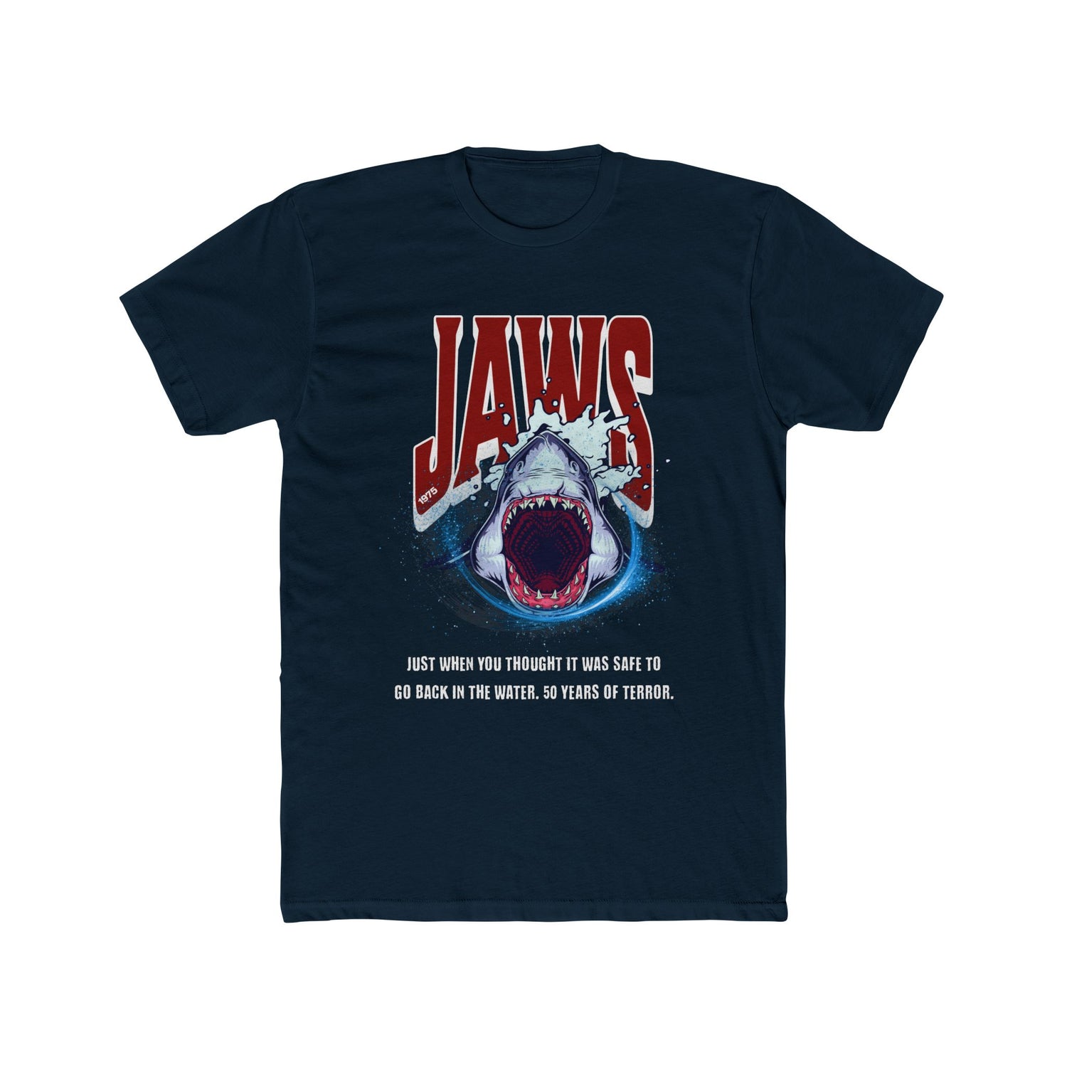 Jaws Movie 50 Years Of Terror Cotton Tee