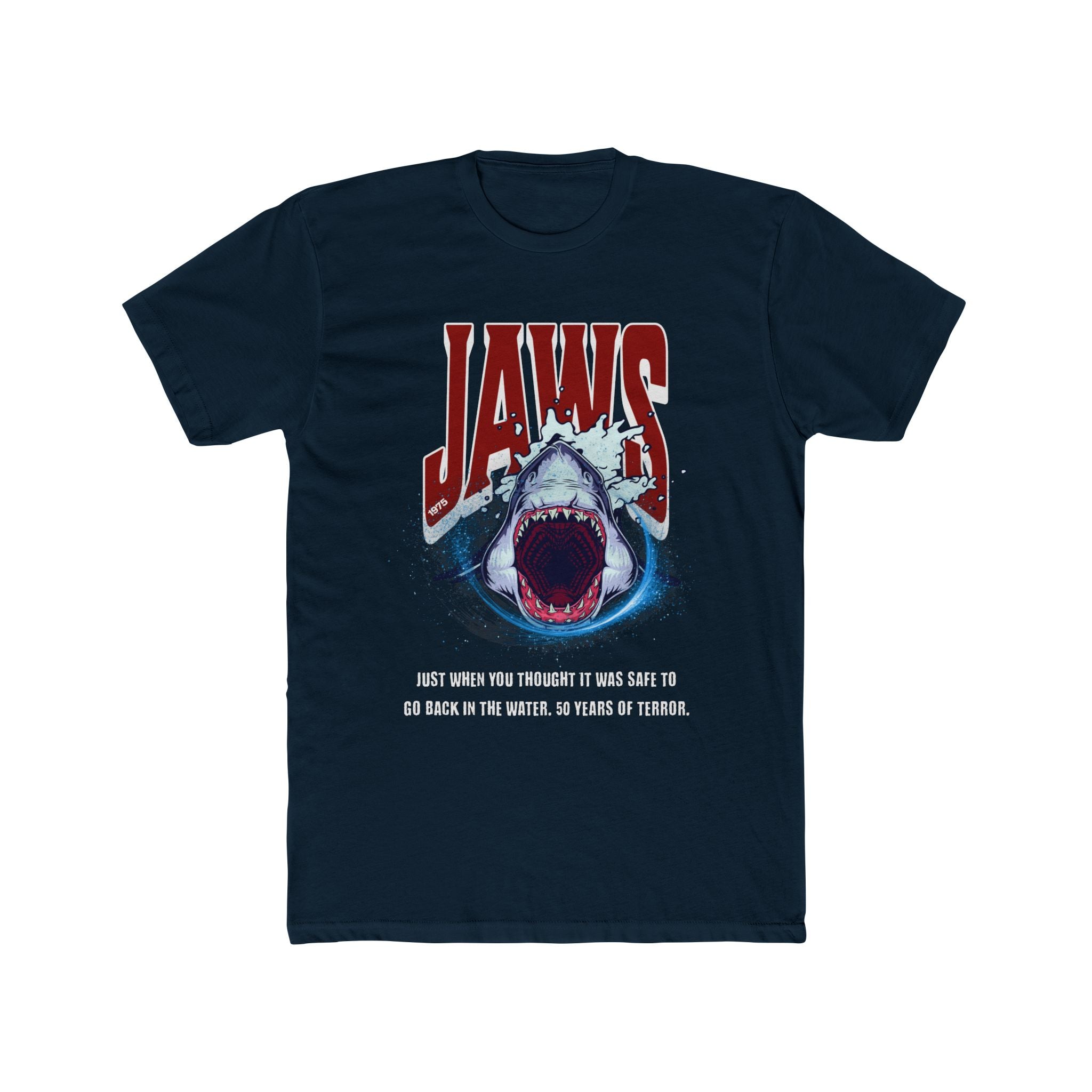 Jaws Movie 50 Years Of Terror Cotton Tee
