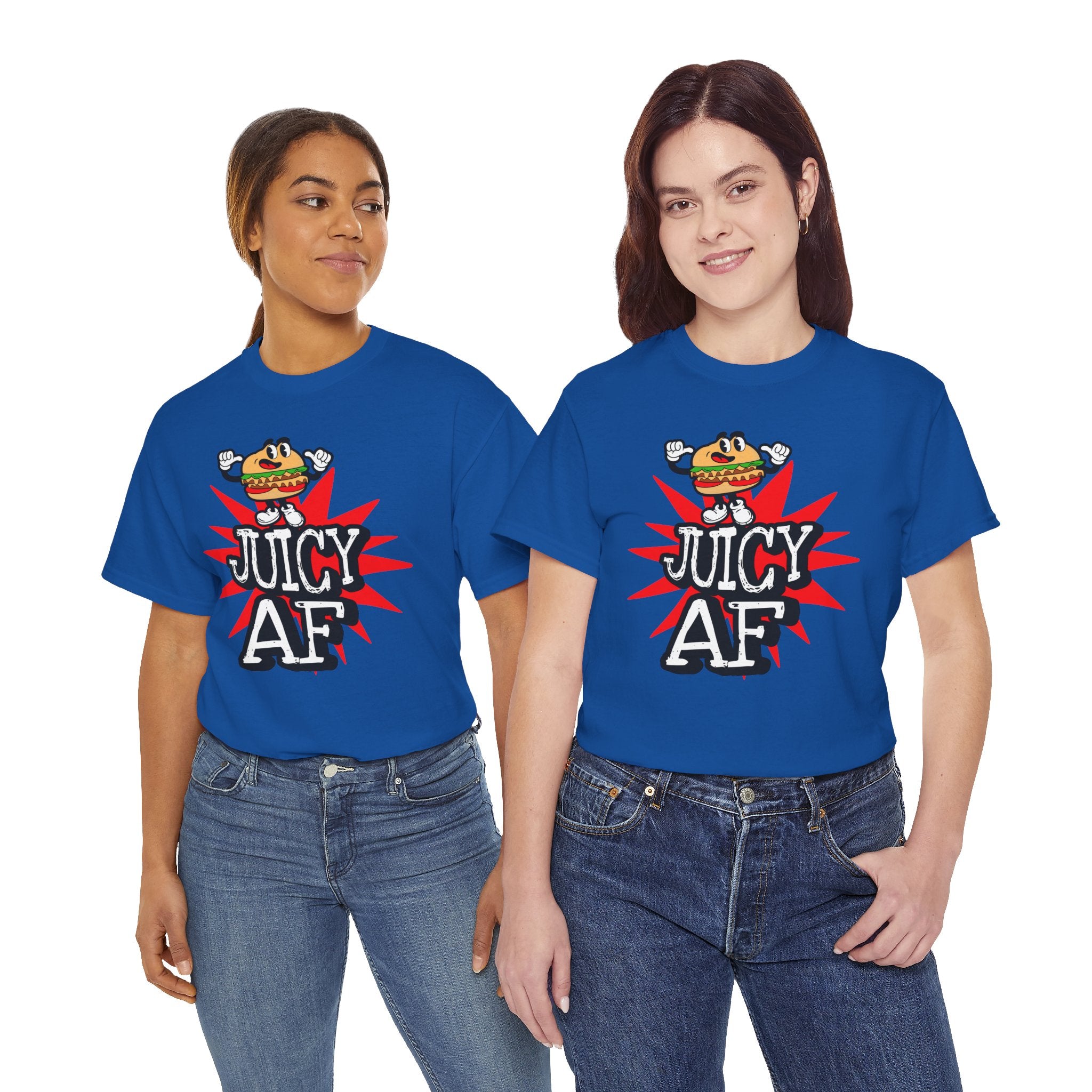 Juicy AF T-Shirt — Retro Cartoon Burger Graphic Tee