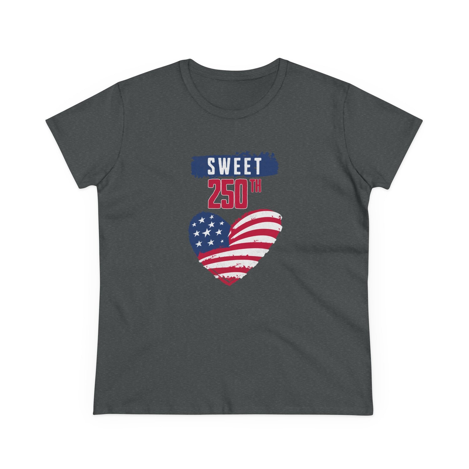 Sweet 250th American Flag Heart T‑Shirt
