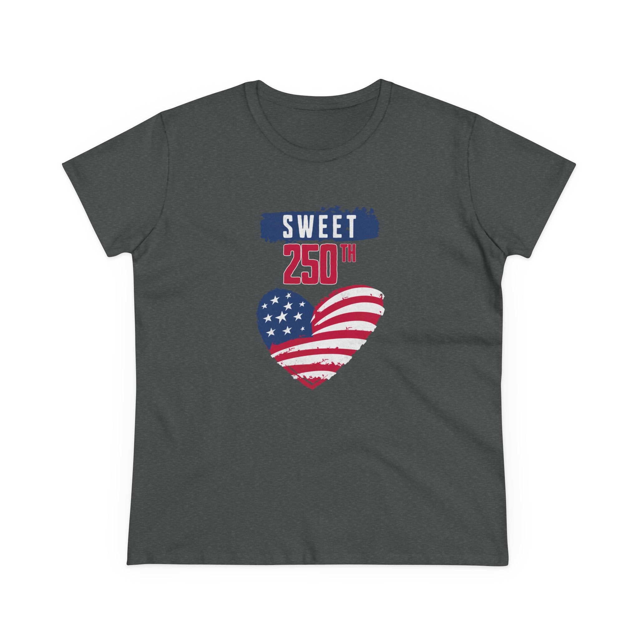 Sweet 250th American Flag Heart T‑Shirt