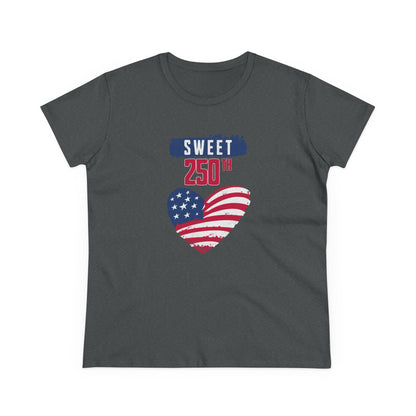Sweet 250th American Flag Heart T‑Shirt