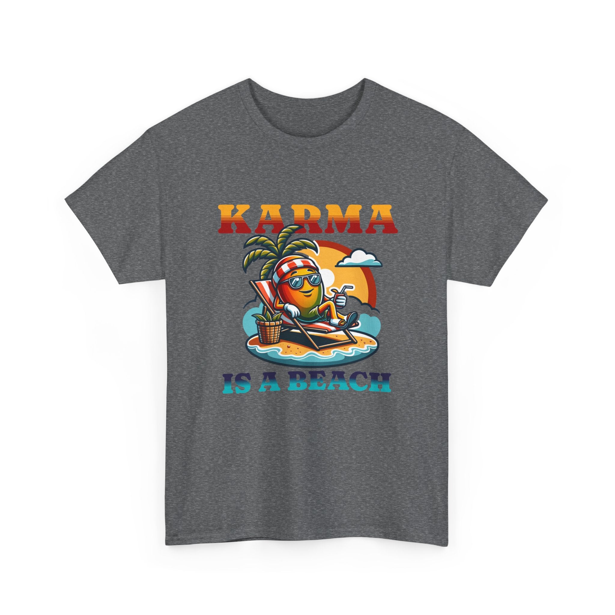 "Karma Is a Beach" Retro Tropical Tee