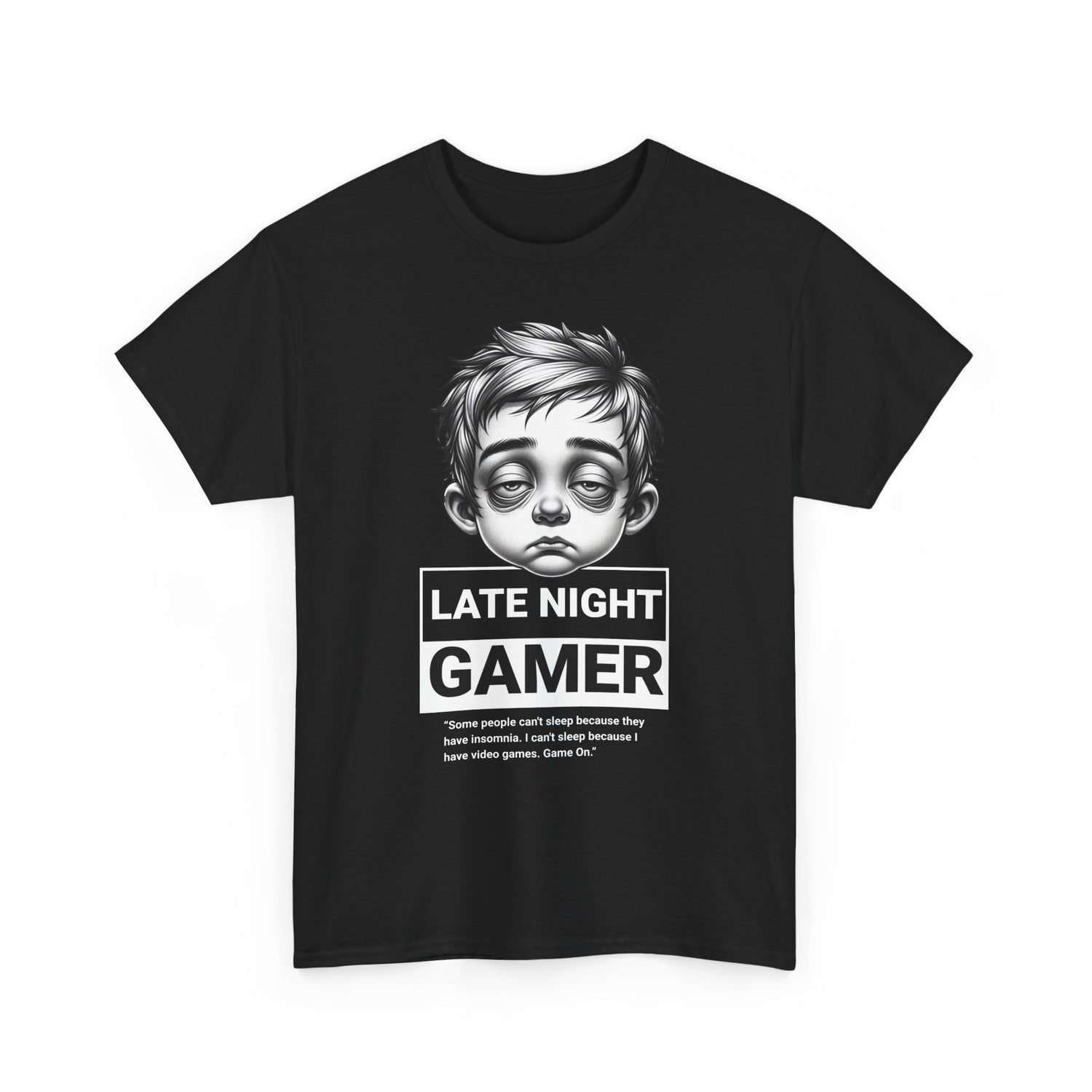 Late Night Gamer T-Shirt — Funny Sleepy Gamer Graphic Tee