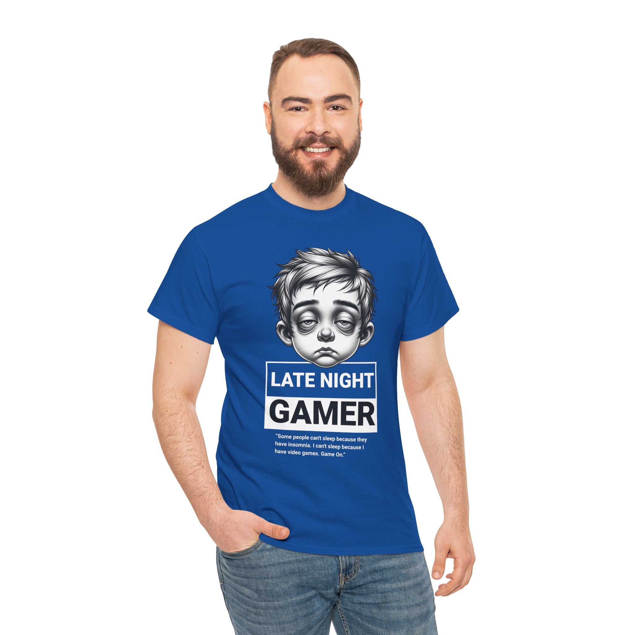 Late Night Gamer T-Shirt — Funny Sleepy Gamer Graphic Tee