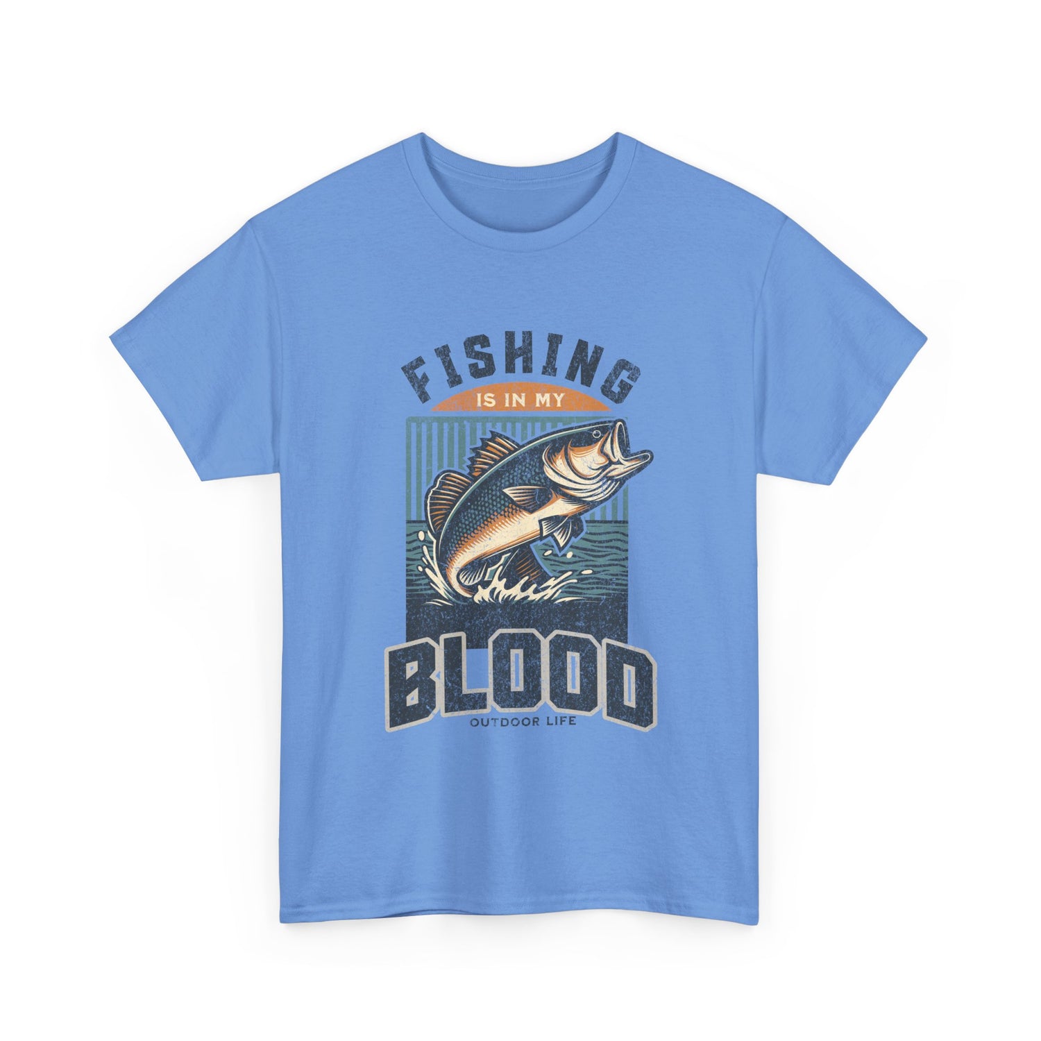 Fishing Is My Blood T-Shirt — Retro Bass Graphic Tee for Anglers