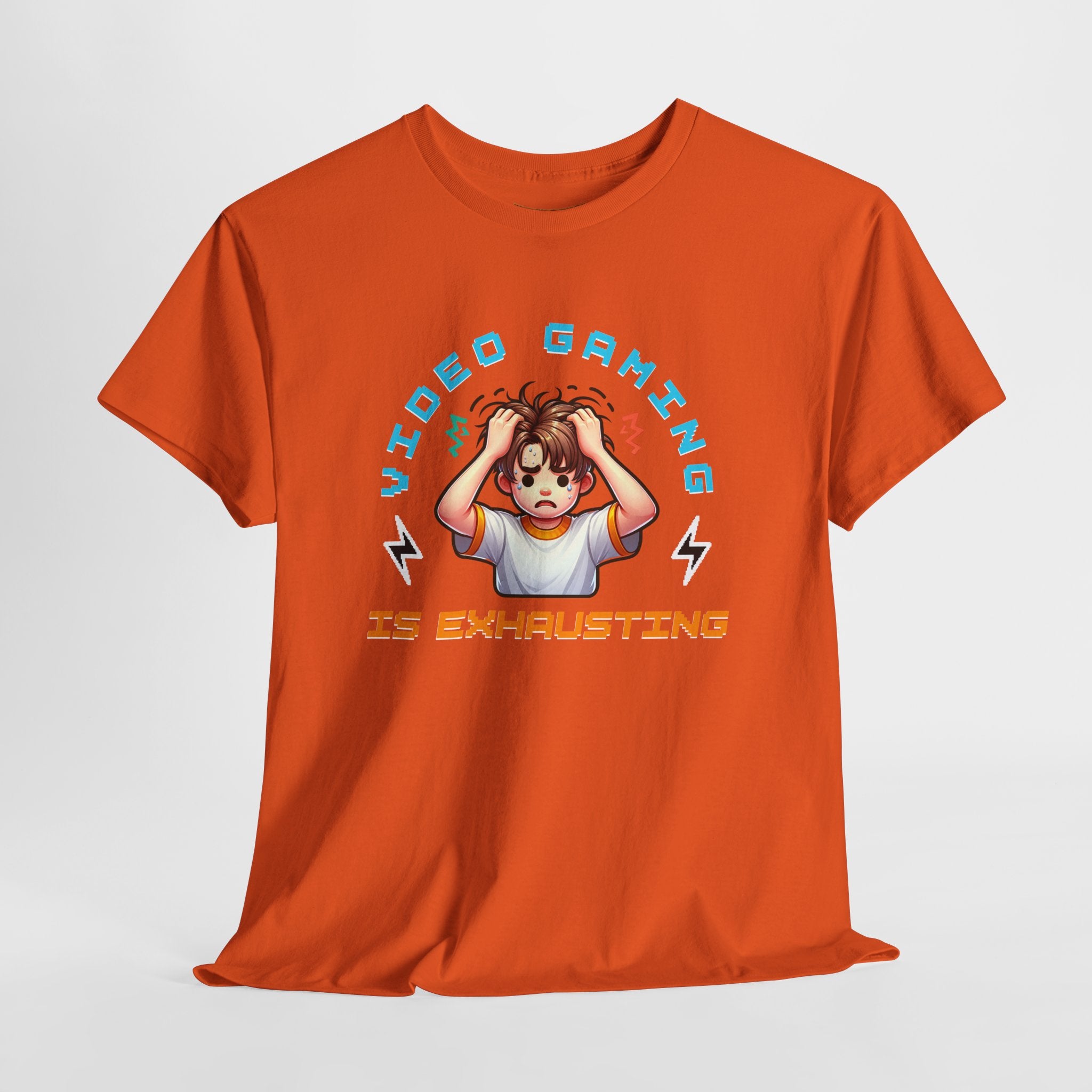 Gaming T‑Shirt — "Video Gaming Is Exhausting" Cute Anime Gamer Tee