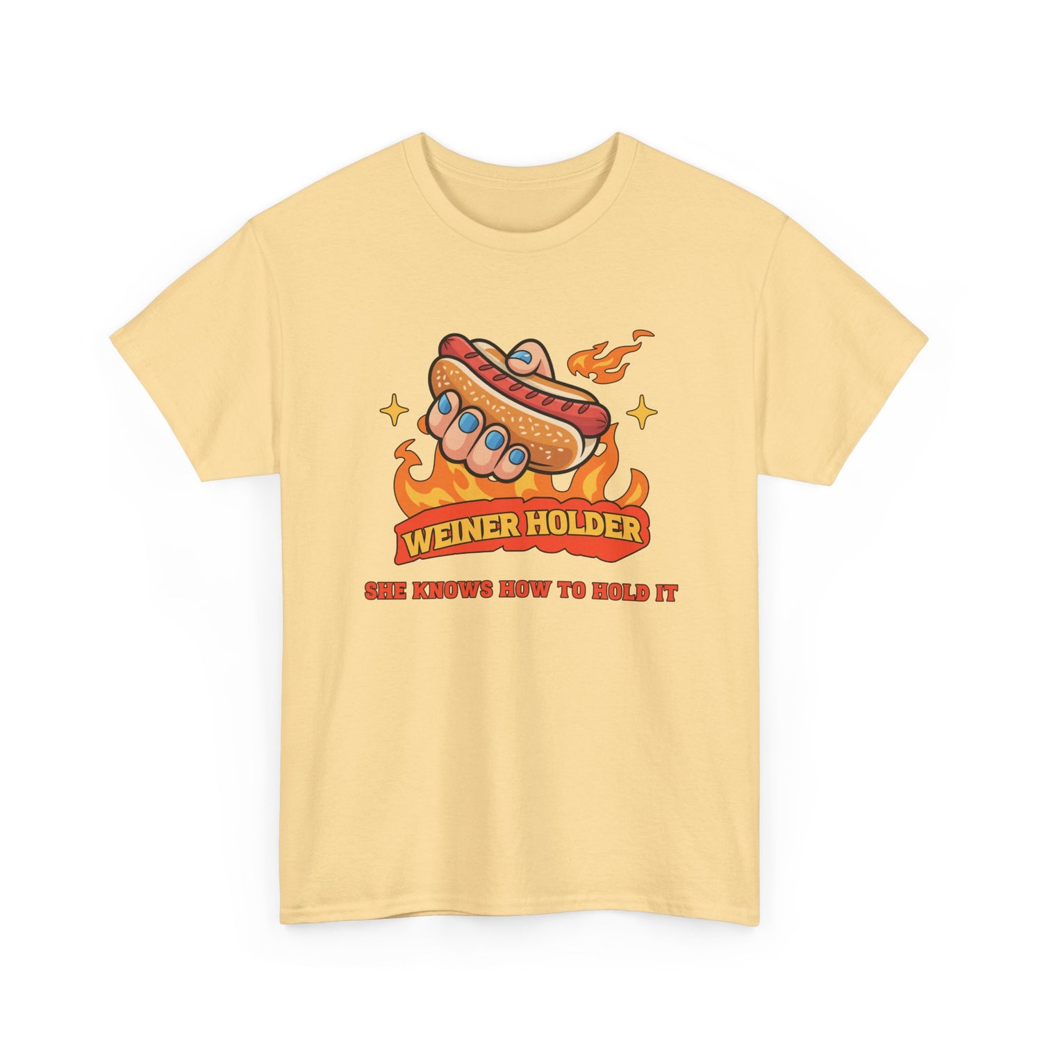 Funny Hot Dog T-Shirt — Weiner Holder Adult-Themed Tee
