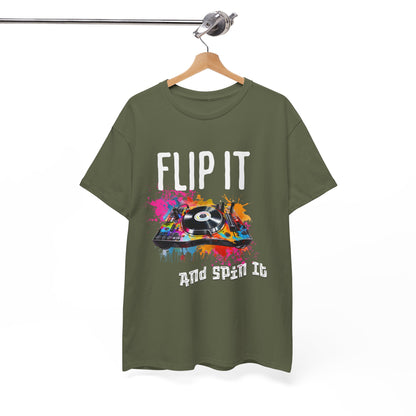Flip &amp; Spin the Record Unisex Heavy Cotton Tee