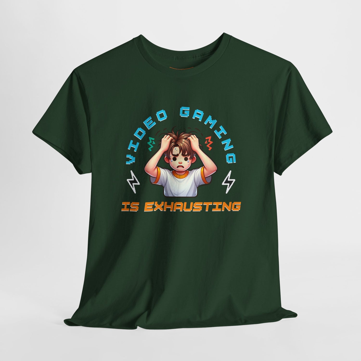 Gaming T‑Shirt — "Video Gaming Is Exhausting" Cute Anime Gamer Tee