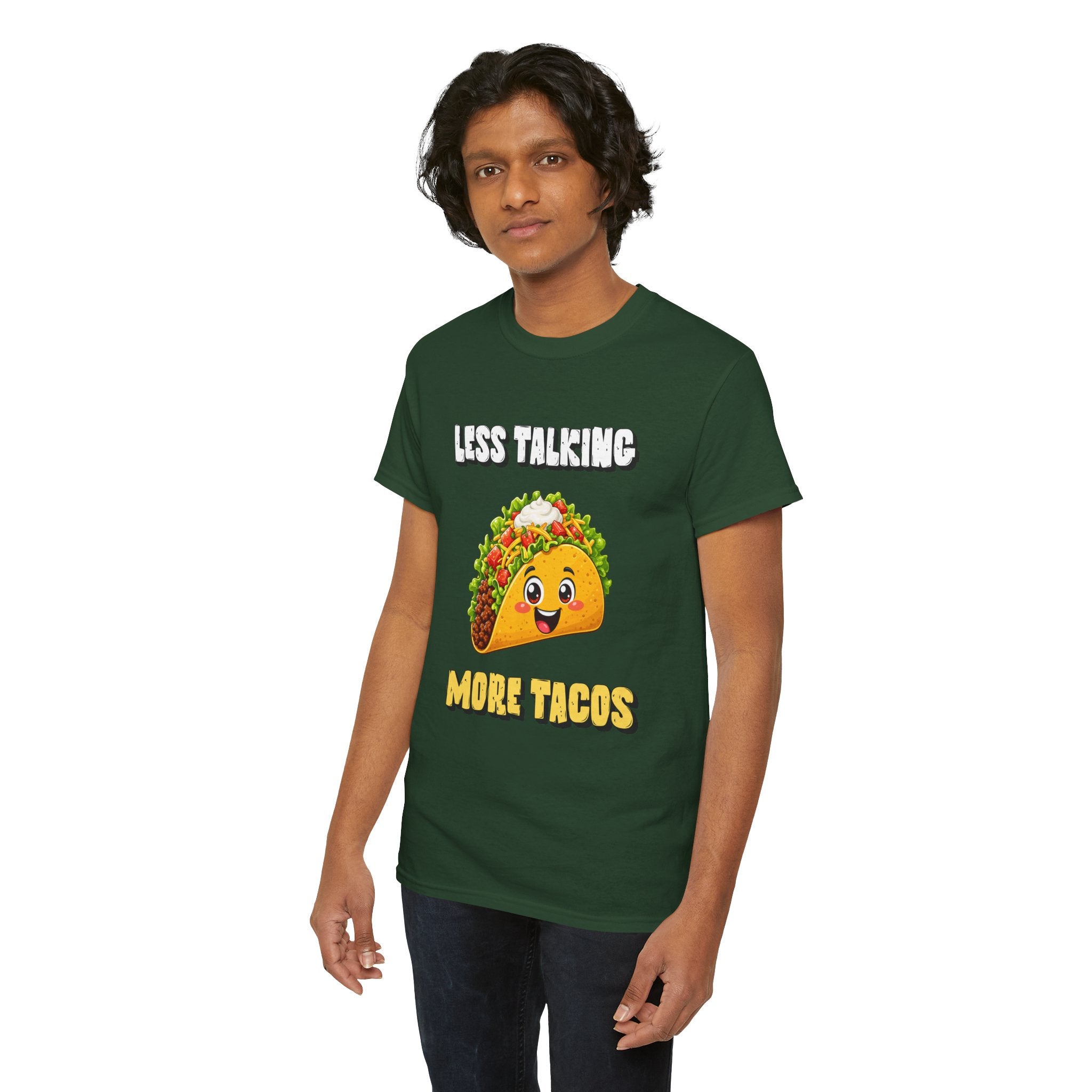 Less Talking More Tacos T-Shirt — Funny Taco Graphic Tee for Food Lovers