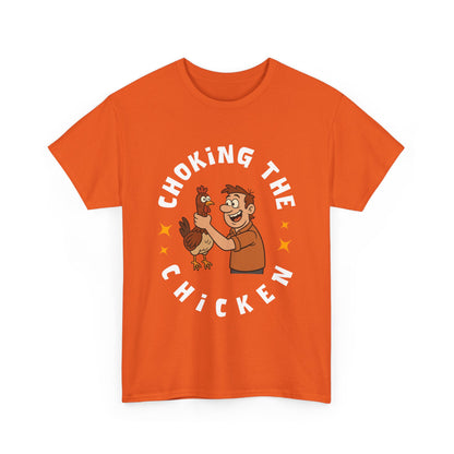 Choking the Chicken T-Shirt — Funny Retro Chicken Holding Graphic Tee
