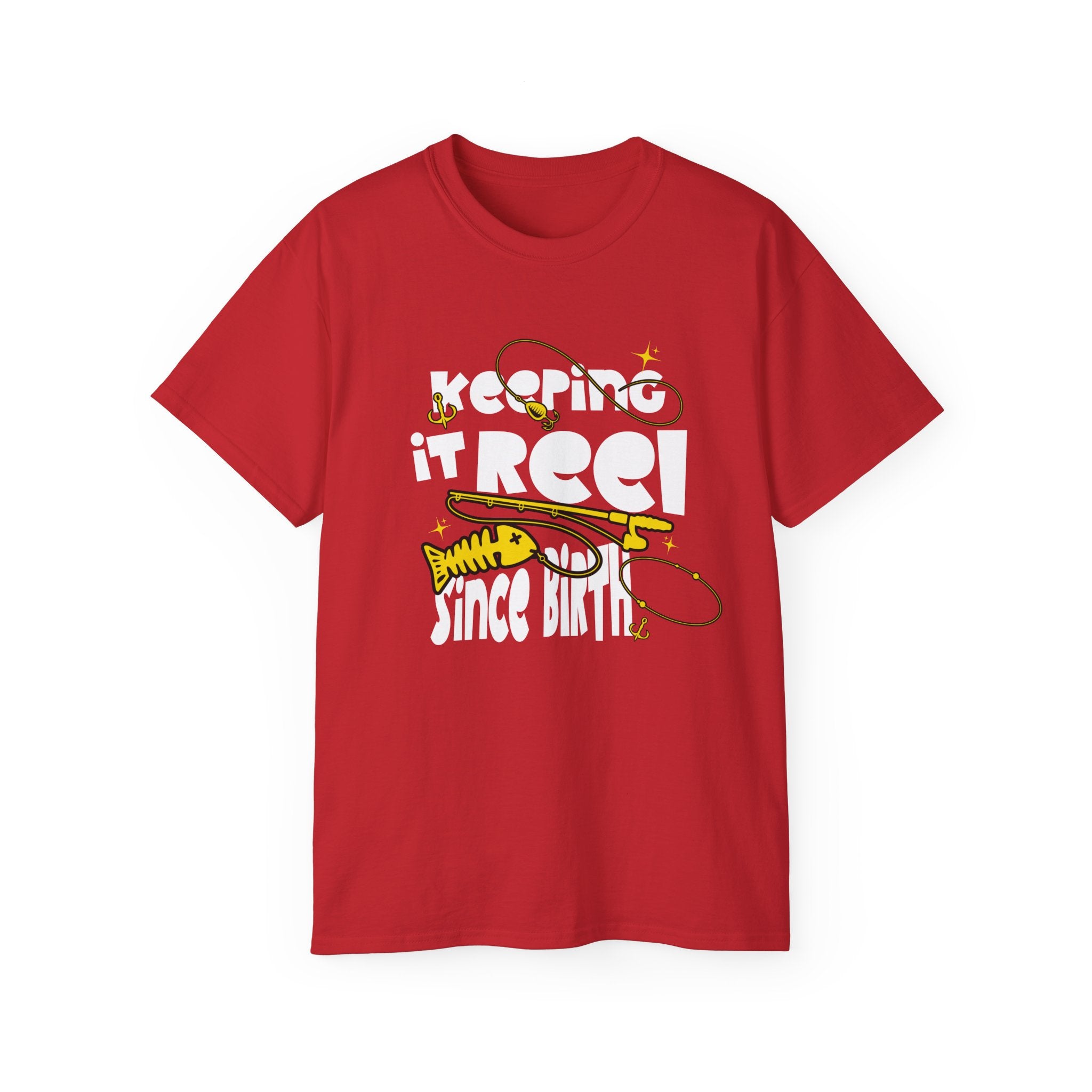 Keeping It Reel Since Birth Tee Cotton Fishing T-Shirt