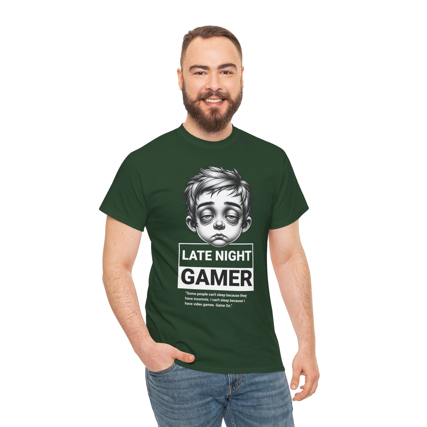 Late Night Gamer T-Shirt — Funny Sleepy Gamer Graphic Tee
