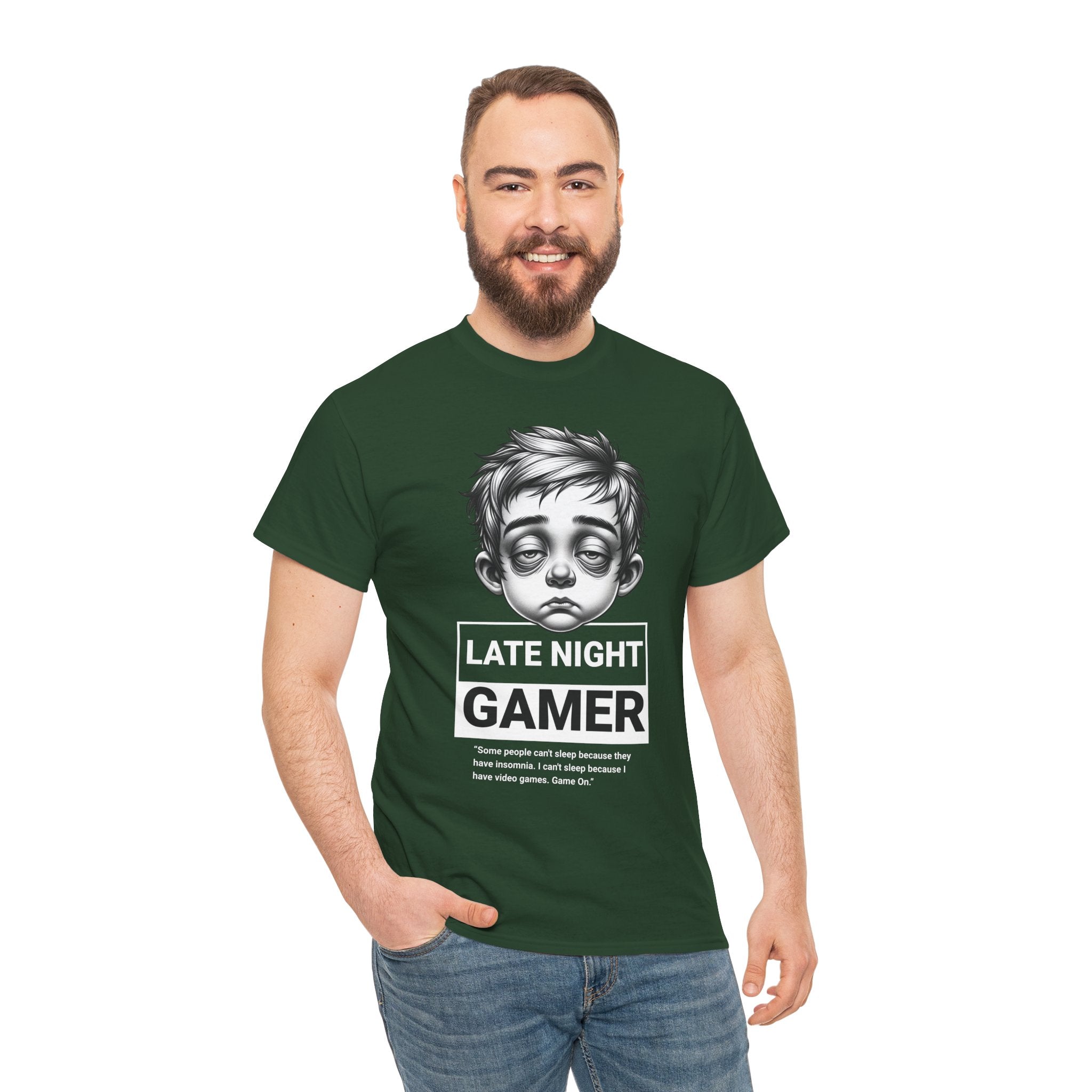 Late Night Gamer T-Shirt — Funny Sleepy Gamer Graphic Tee