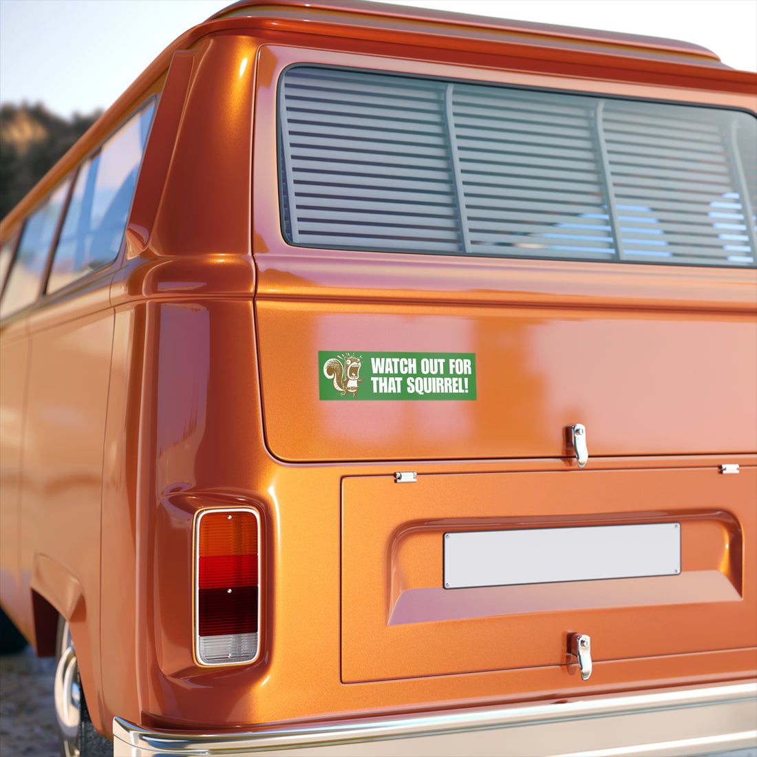 Watch Out For That Squirrel! Funny Bumper Sticker