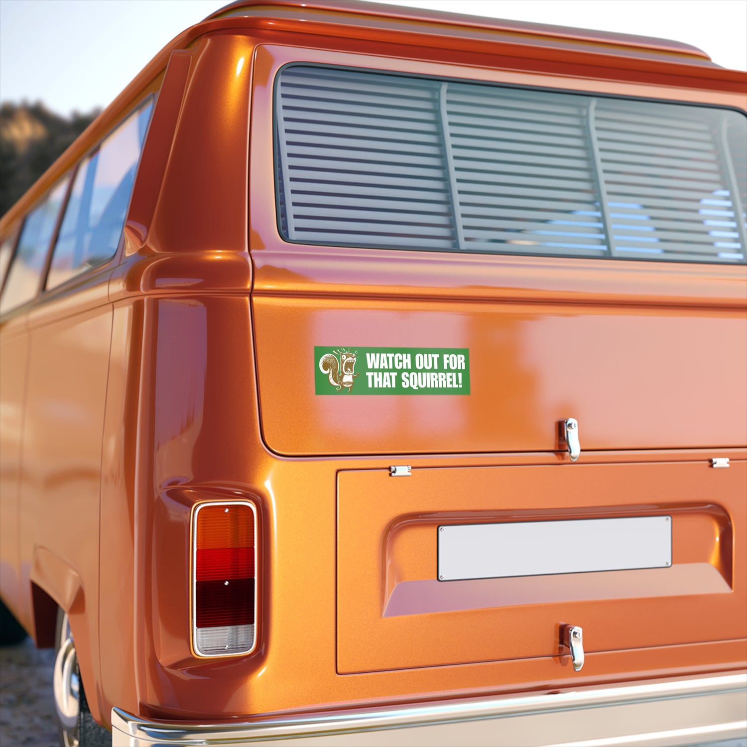 Watch Out For That Squirrel! Funny Bumper Sticker
