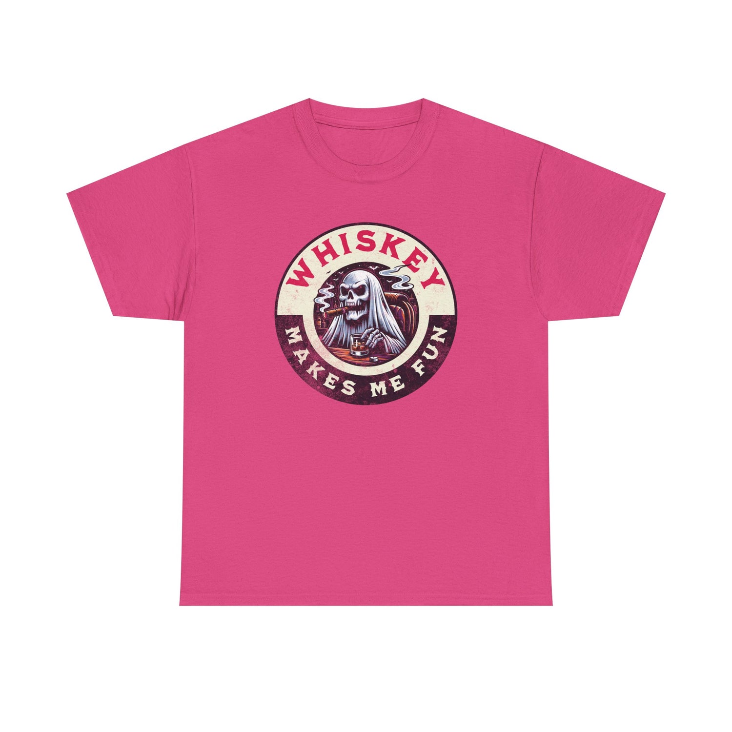 Whiskey Makes Me Fun T-Shirt — Vintage Skull Whiskey Graphic Tee