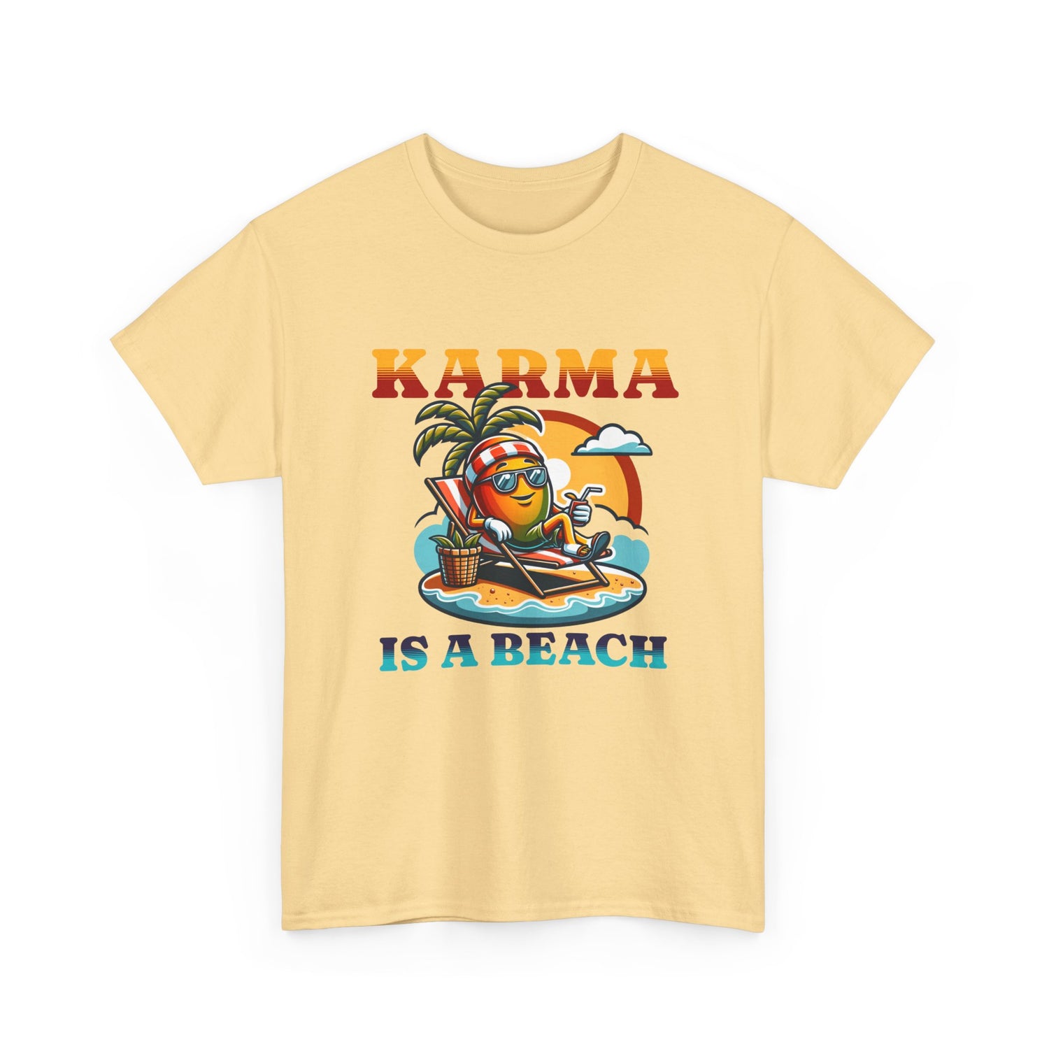 "Karma Is a Beach" Retro Tropical Tee