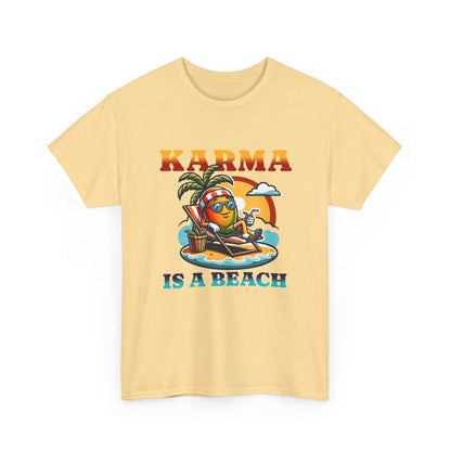 "Karma Is a Beach" Retro Tropical Tee