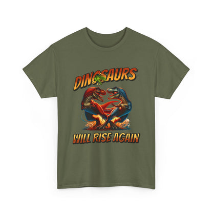 Dinosaur Graphic Tee – "Dinosaurs Will Rise Again" Retro Jurassic T‑Shirt