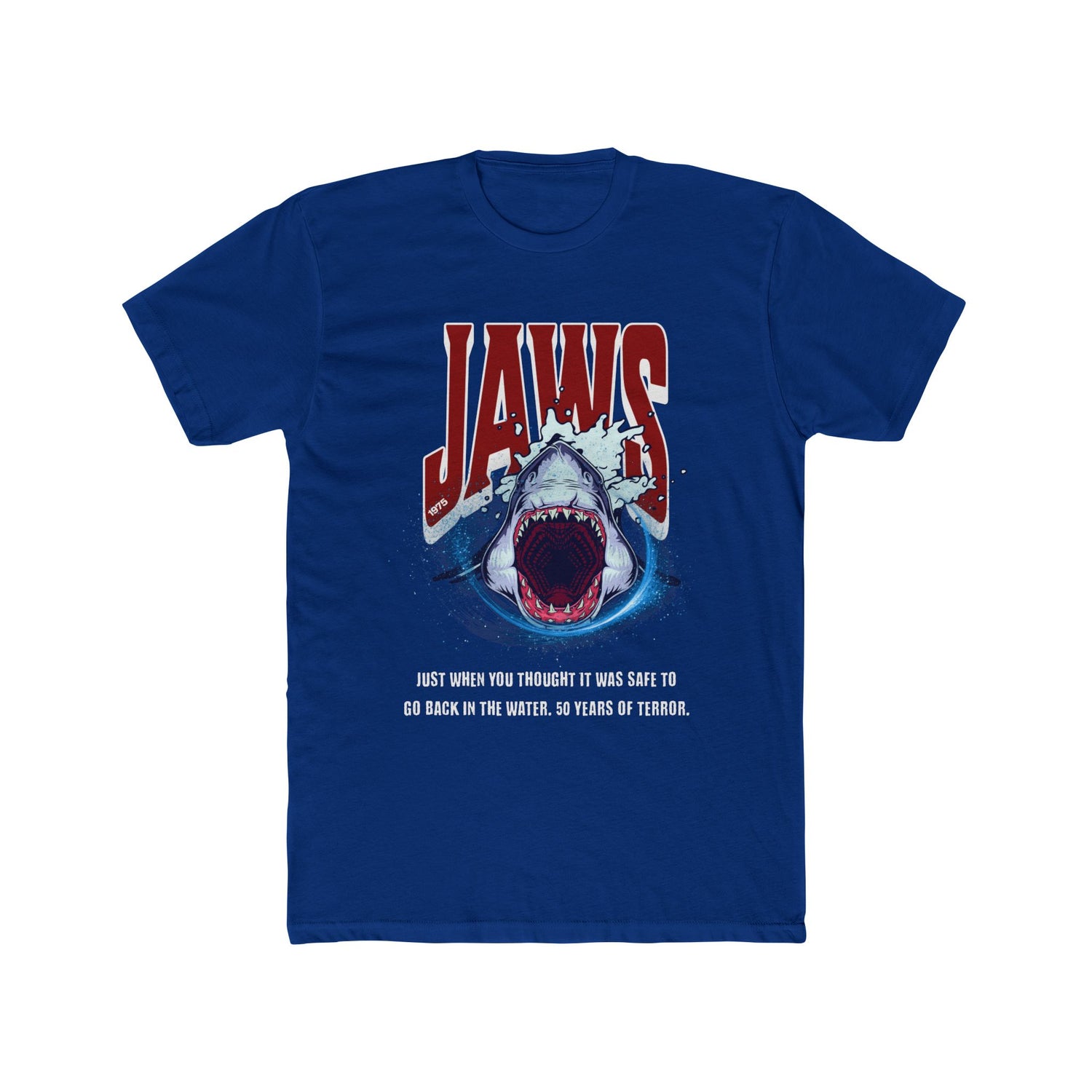 Jaws Movie 50 Years Of Terror Cotton Tee