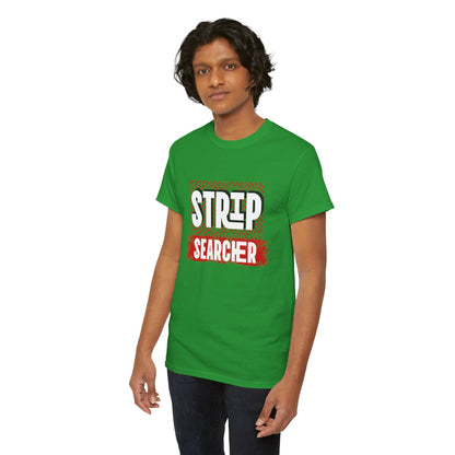 Step Searcher Graphic Tee — Vintage Red Stamped Design